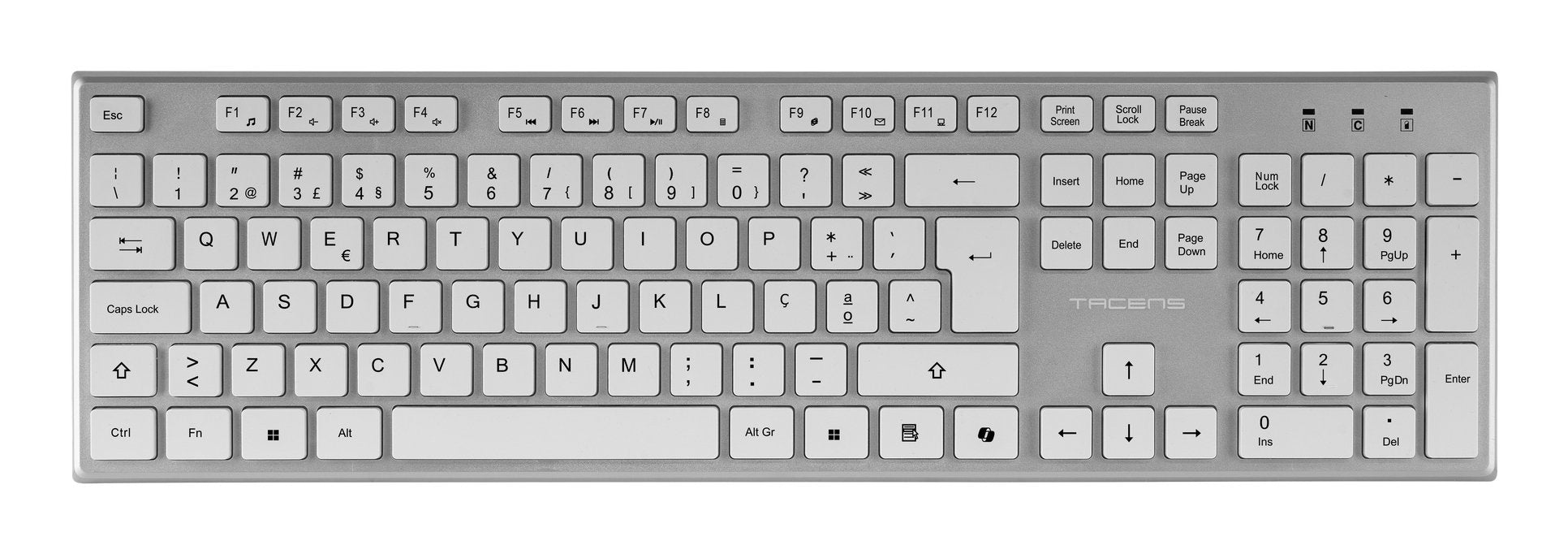 EAN 8435693112150 - Tacens 6ZENITHWPT teclado Ratón incluido Hogar / Oficina RF inalámbrico QWERTY Portugués Plata, Blanco imagen 5