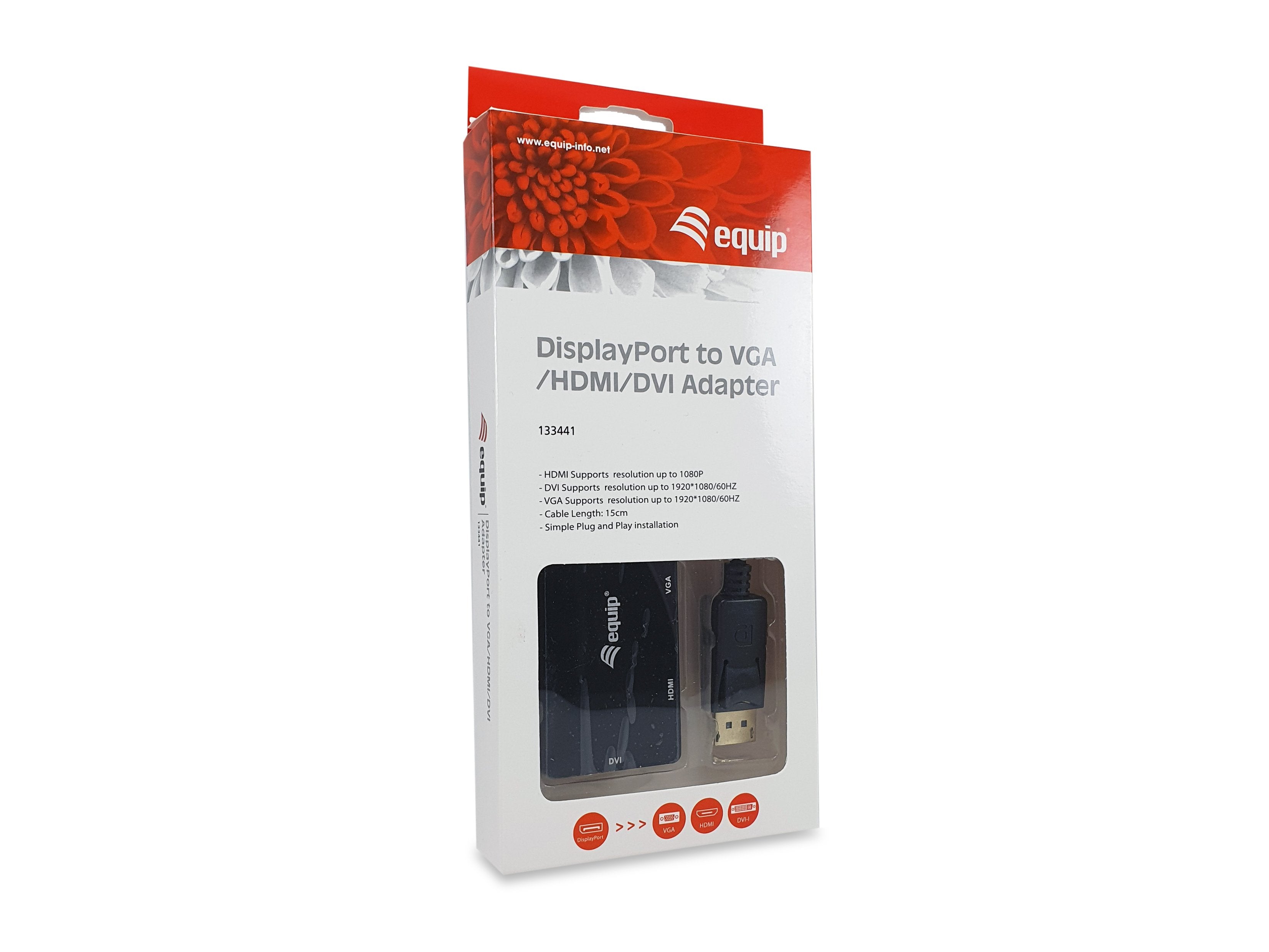 Equip Displayport->Adaptador Hdmi/Vga/Dvi M/H Negro