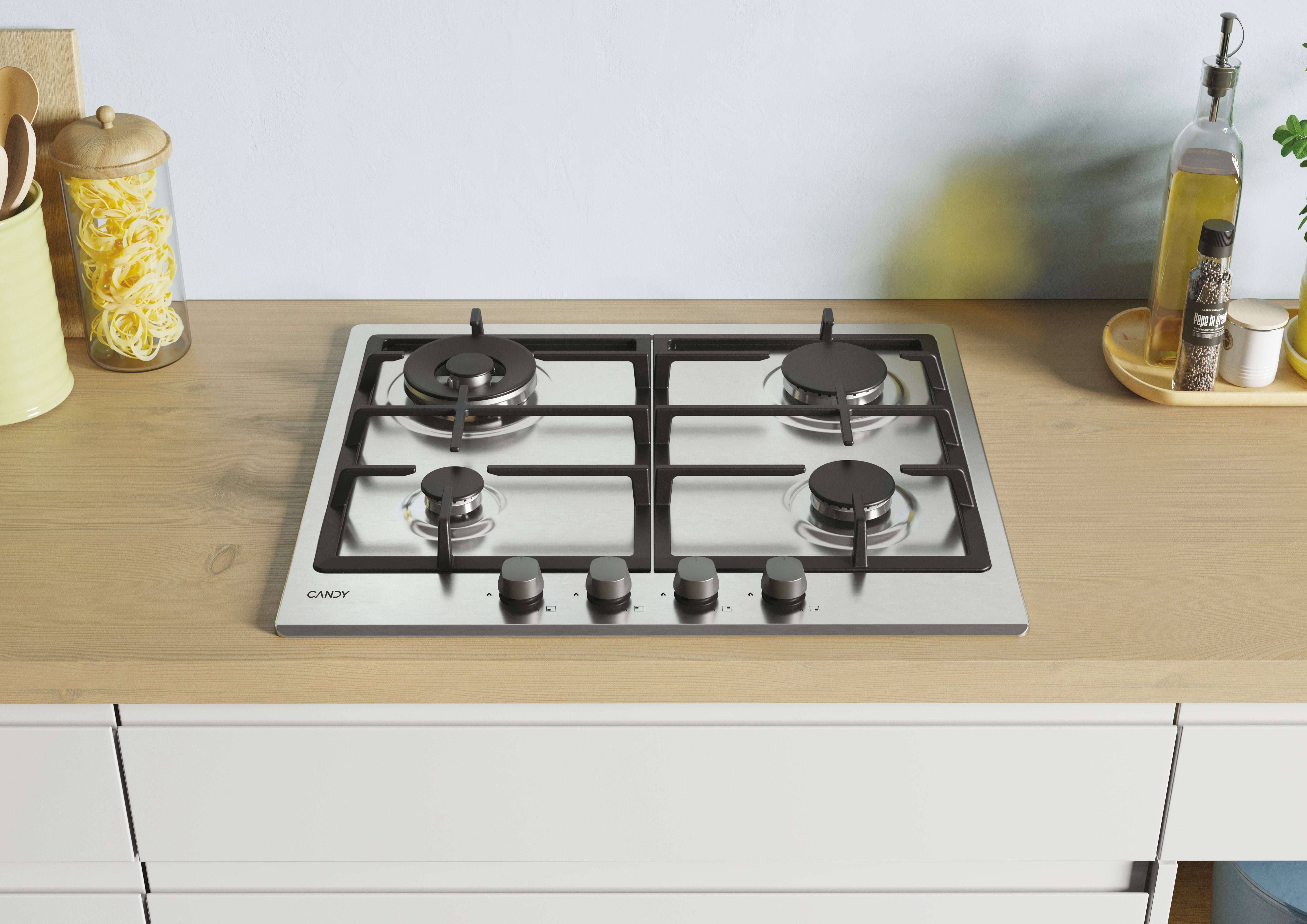 EAN 8016361967038 - Candy Timeless CHG6BR4WX Acero inoxidable Integrado 60 cm Encimera de gas 4 zona(s) imagen 2