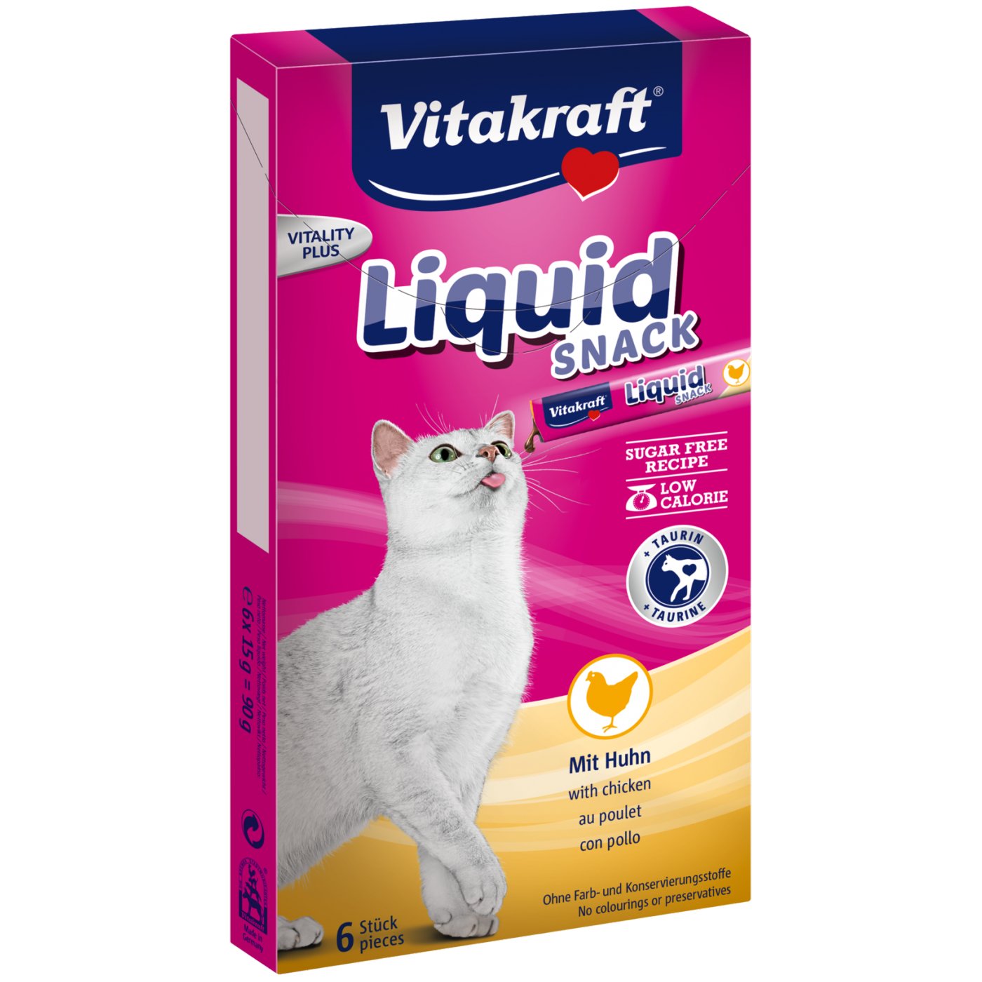 Golosinas Para Gatos Vitakraft Snack Líquido Pollo 6 X 15g