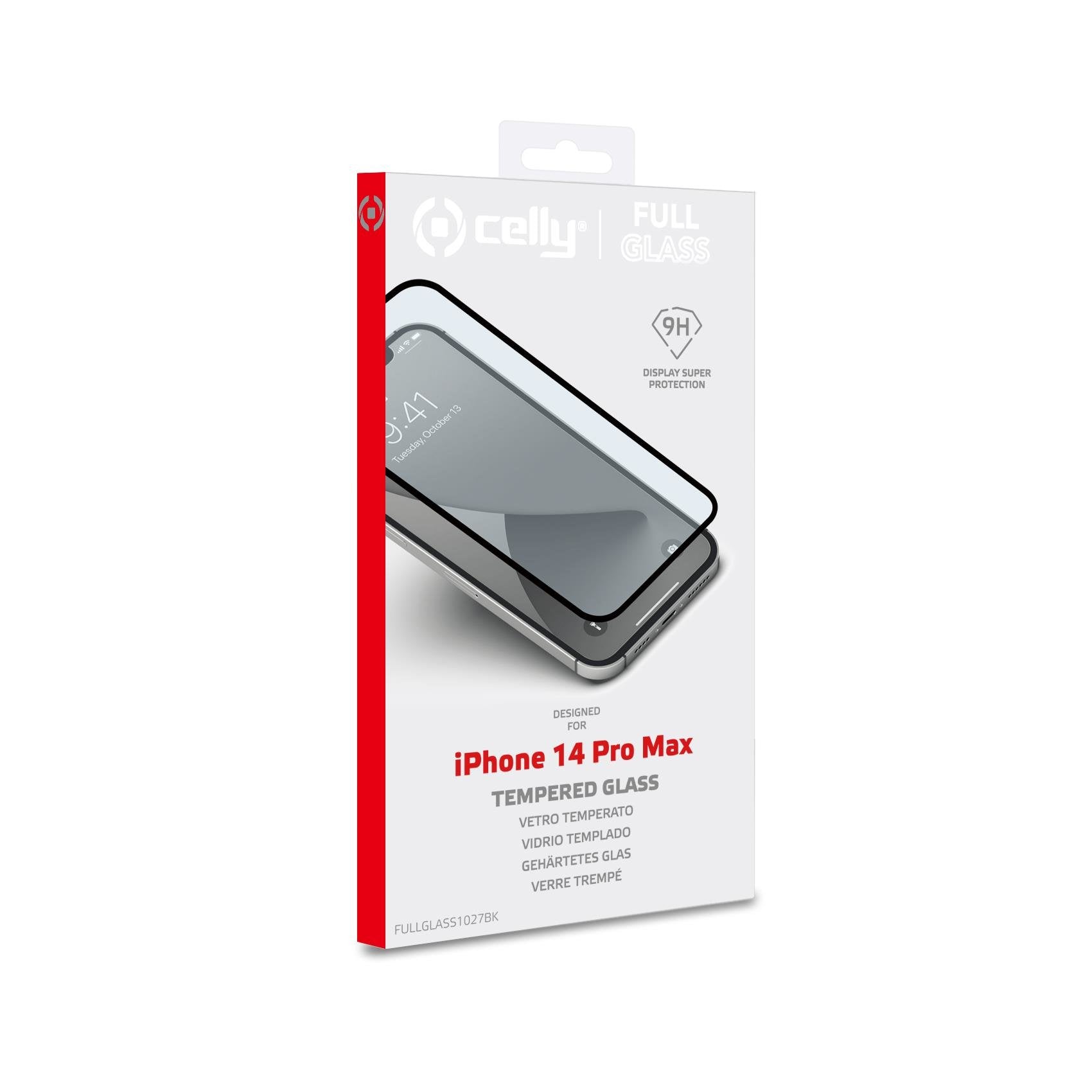 Protector Celly Cristal Templado 3d Black Para Iphone 14 Pro Max