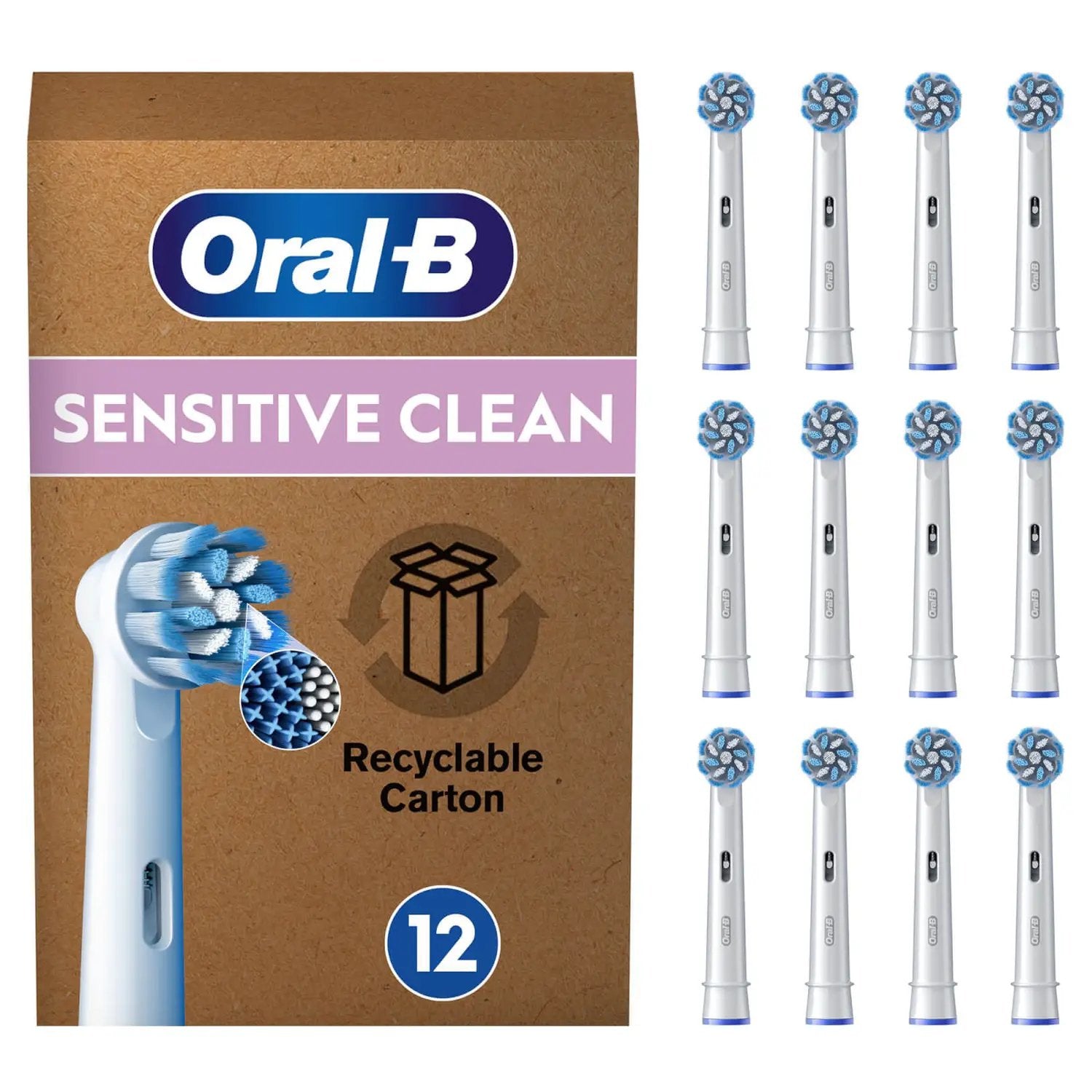 Oral-B Oral-B Pro Sensitive Clean Aufsteckbürsten 12er, Cabezal De Cepillo Blanco