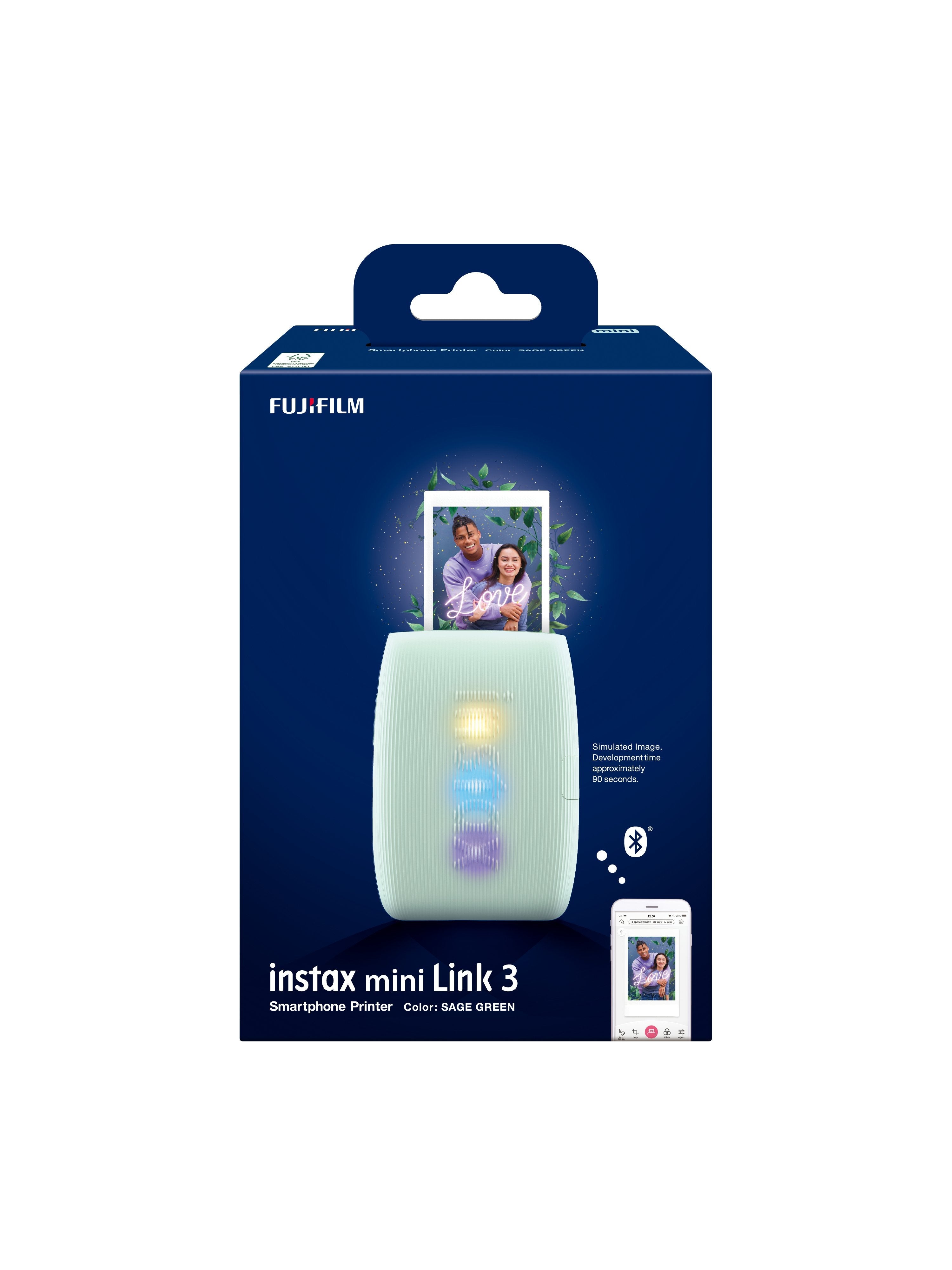 Fujifilm Instax Mini Link 3 Impresora Portatil Instantanea Bluetooth 5.1 - Impresiones En 5,1x7,6cm - Verde