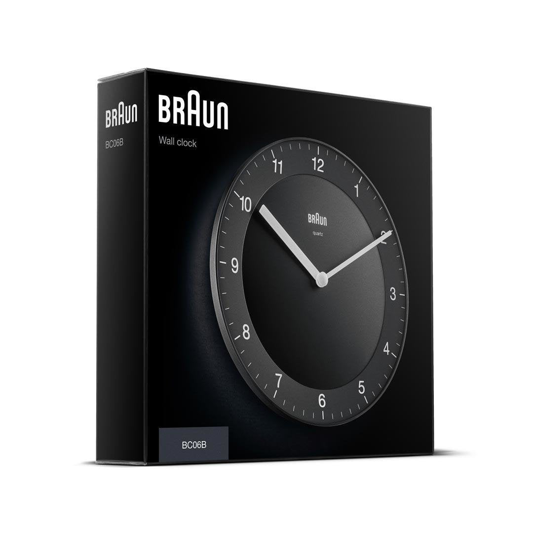 Braun Bc 06 B Reloj De Pared De Cuarzo Analógico Negro