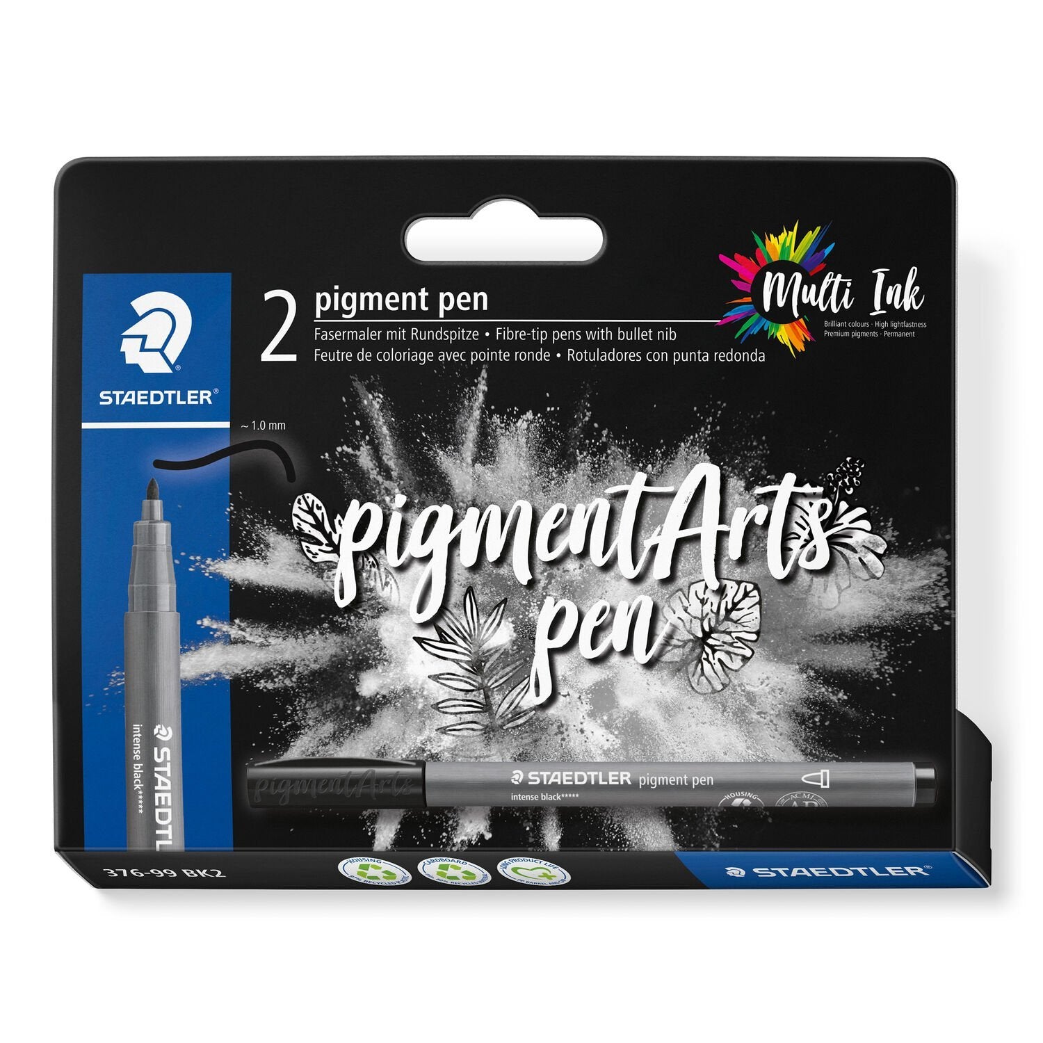 EAN 4007817099414 - Staedtler Pigment Arts Intensiv Pen rotulador Negro 2 pieza(s) imagen 1