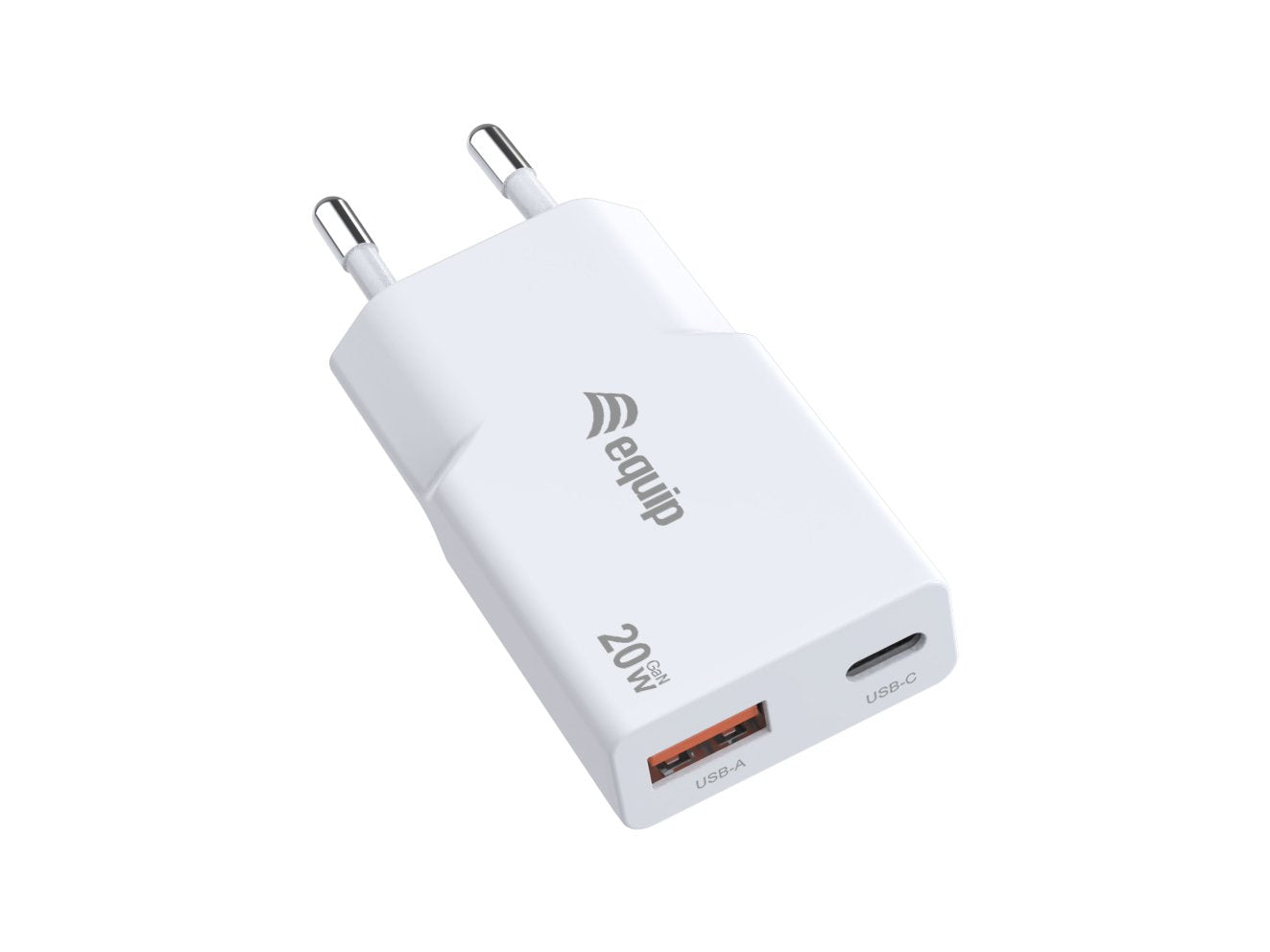 Equip Cargador 2port Usb-C Pd3.0 Usb-A Gan Slim 20w Blanco