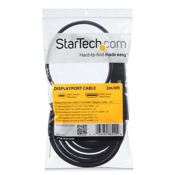 EAN 0065030865128 - StarTech.com CDP2HDMM1MB adaptador de cable de vídeo USB Tipo C Negro imagen 5