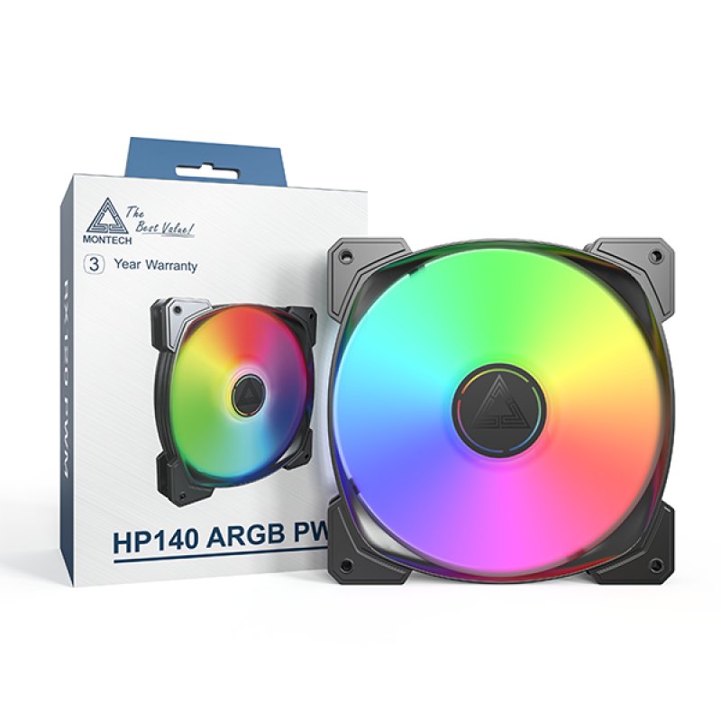 EAN 4710562741544 - Montech HP140 ARGB PWM Carcasa del ordenador Ventilador 14 cm Negro 1 pieza(s) imagen 3