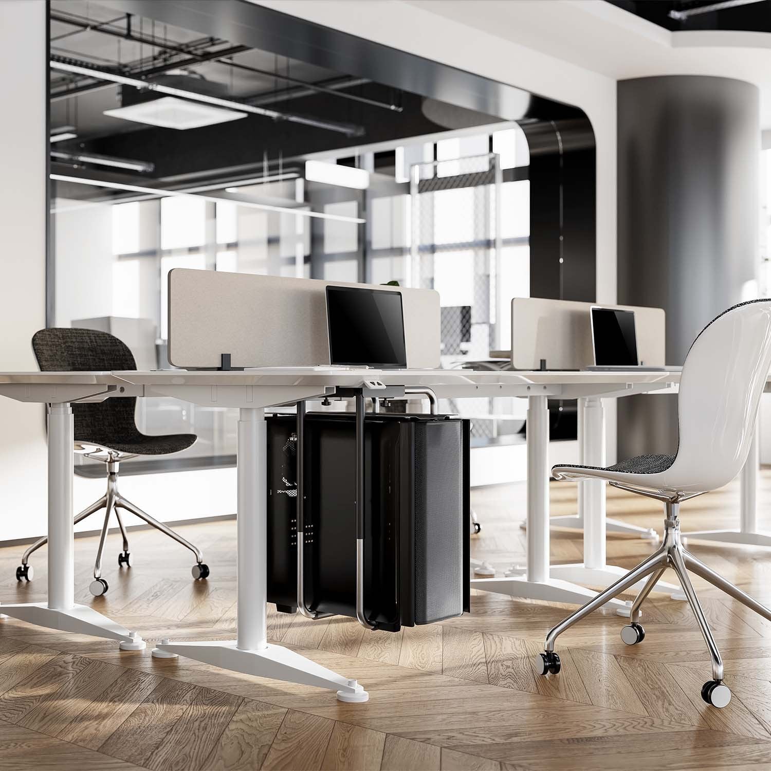 Aisens Soporte Altura Personalizable Para Cpu Por Debajo De Escritorio