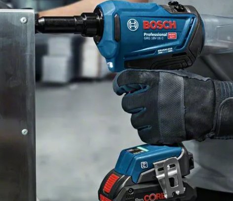 Bosch Professional Remachadora A Batería Grg 18v-16 C Professional, 18 Voltios Azul/Negro, 2 Baterías De Iones De Litio Procore18v 4,0 Ah, En L-Boxx 06019k5001