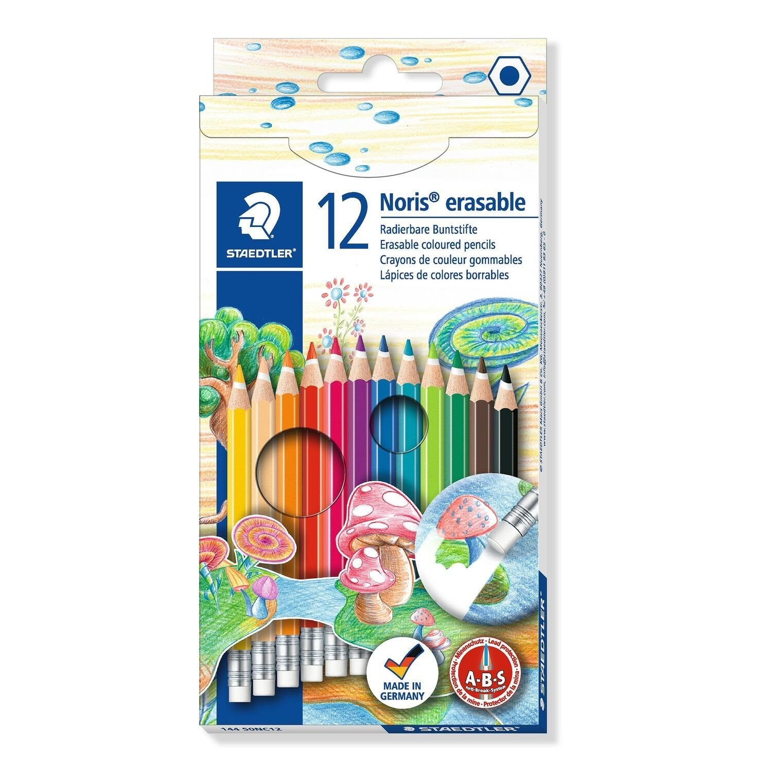 Staedtler Lápices De Colores Noris Borrable Surtidos En Estuche De 12