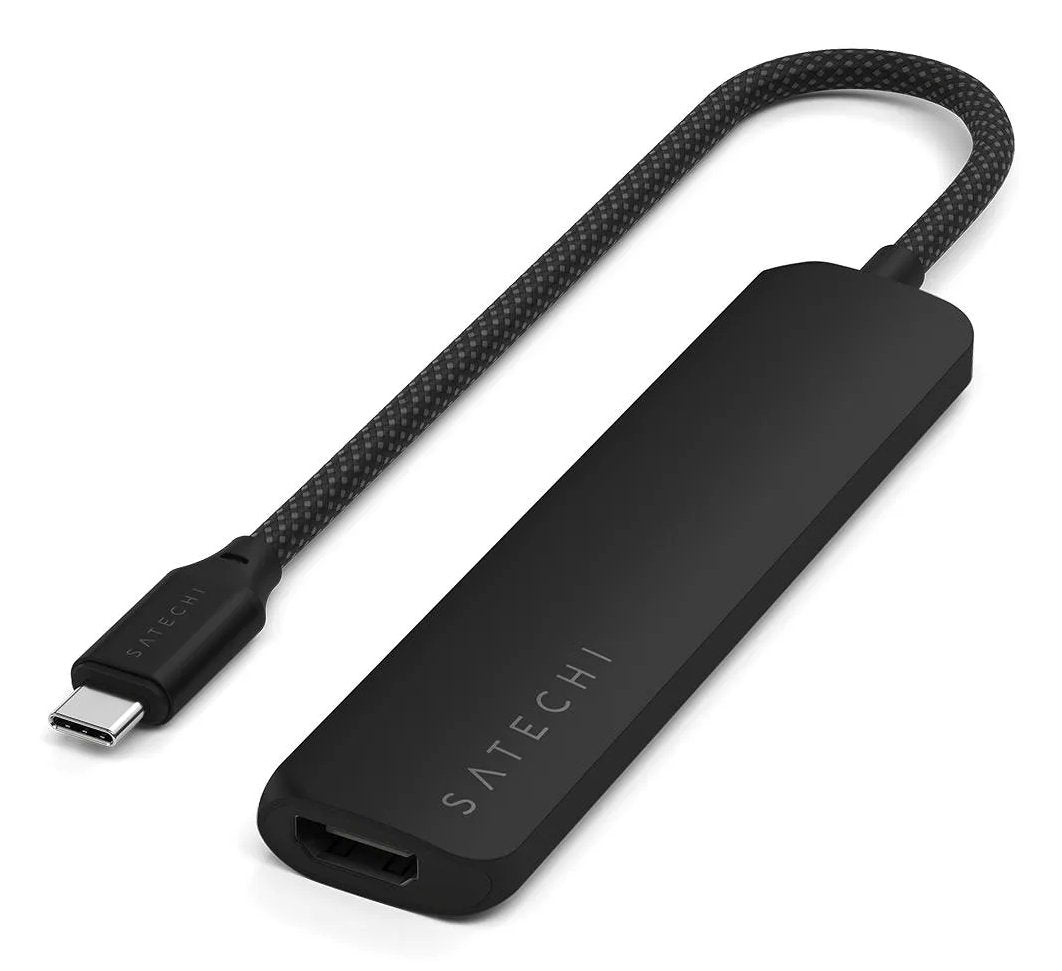 Satechi 6-W-1 Usb-C Slim Multiport Usb-C (Usb-C, 2x Usb-A, 4k Hdmi, Czytnik Kart Micro/Sd) (Negro)