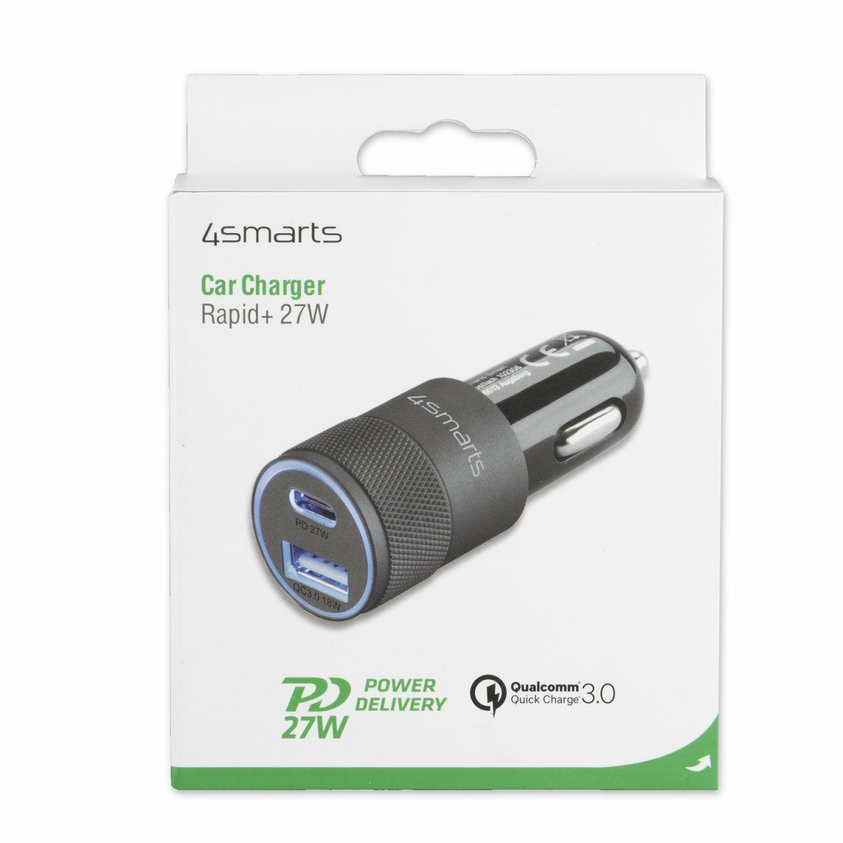 4smarts Cargador De Coche Rapido+ Mit Quick Charge Pd 27w Negro