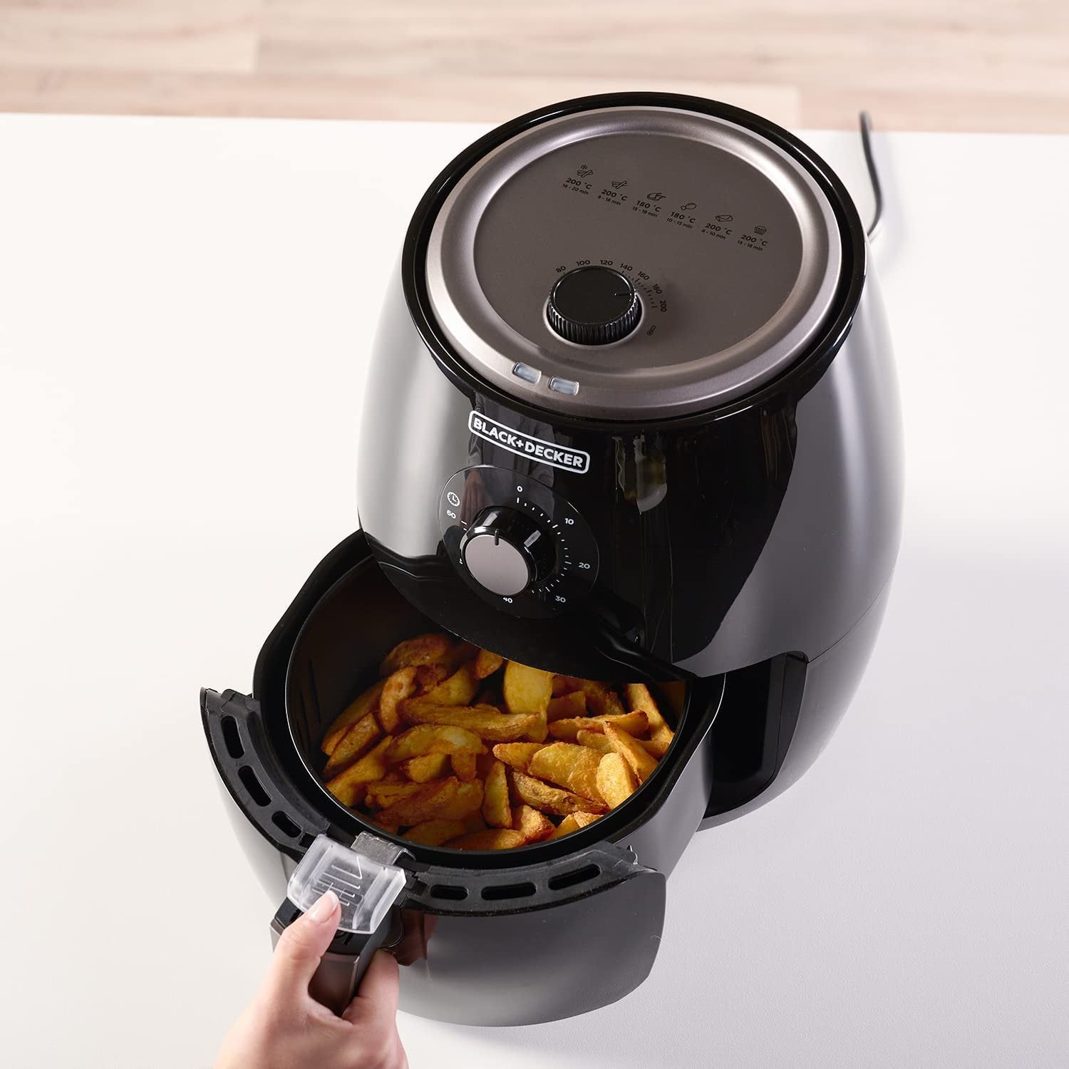 EAN 8432406730014 - Black & Decker BXAF2500E freidora Sencillo 2,5 L Independiente 1500 W Freidora de aire caliente Negro imagen 13