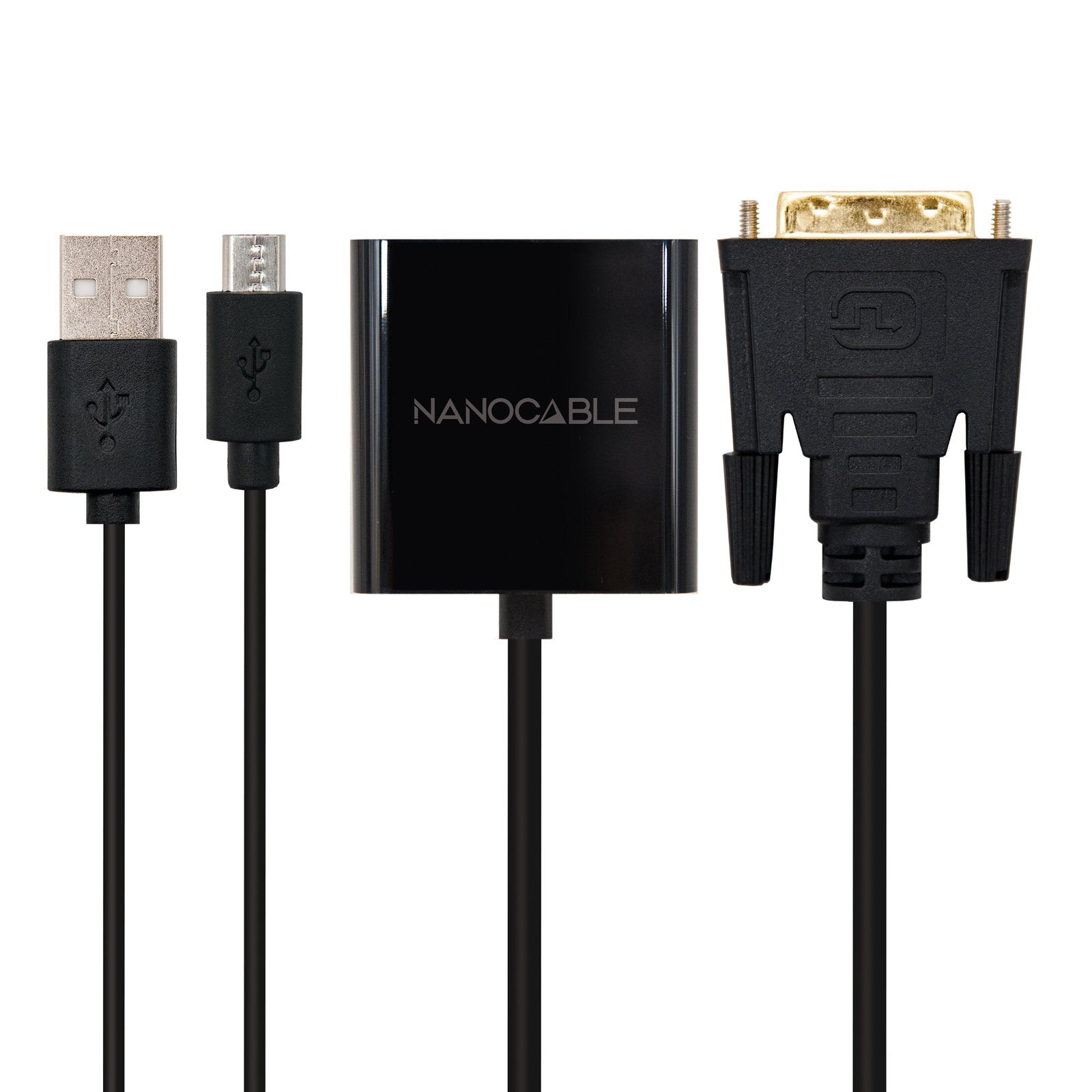 Nanocable Conversor Dvi 24+1/M A Vga Hdb15/H - 10 Cm - Negro