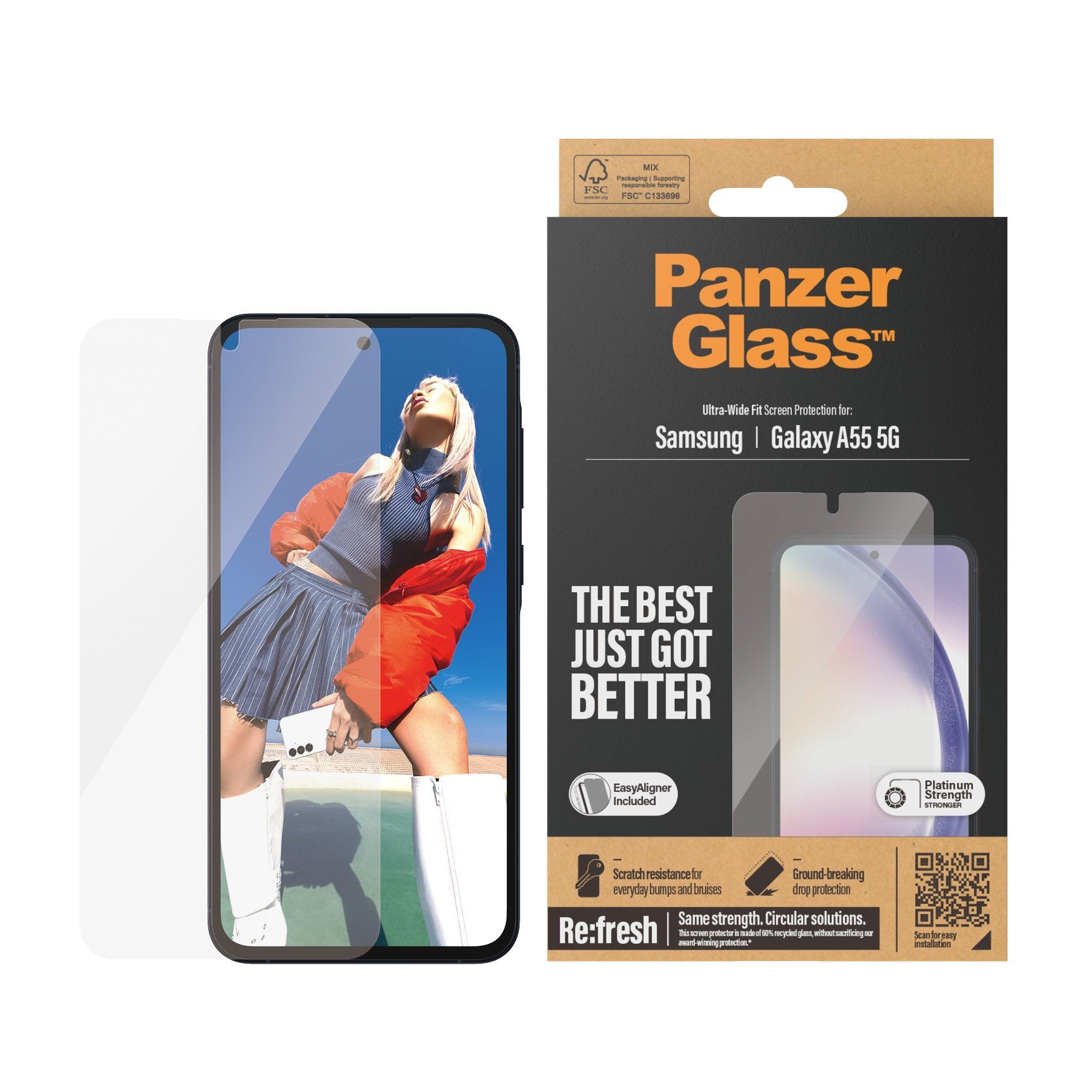 EAN 5711724073588 - PanzerGlass ® Screen Protector Samsung Galaxy A55 5G | Ultra-Wide Fit w. EasyAligner Protector de pantall imagen 2