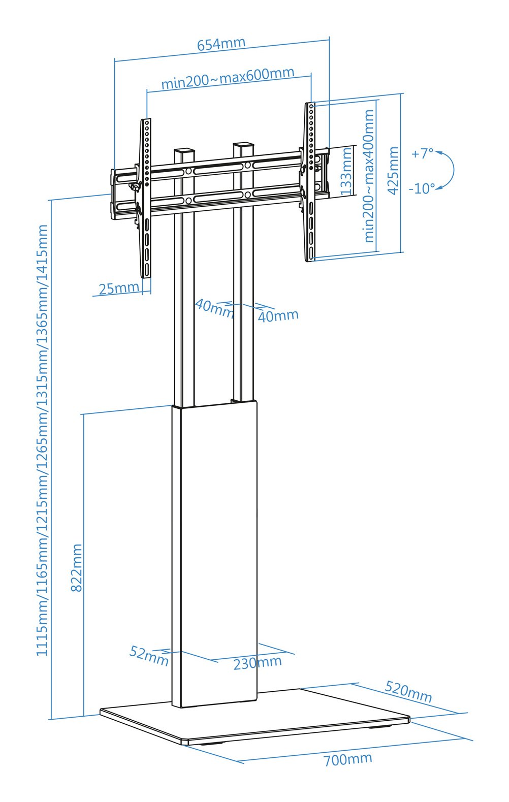 Soporte Suelo "Mirror" Para Pantallas 32"-85"
