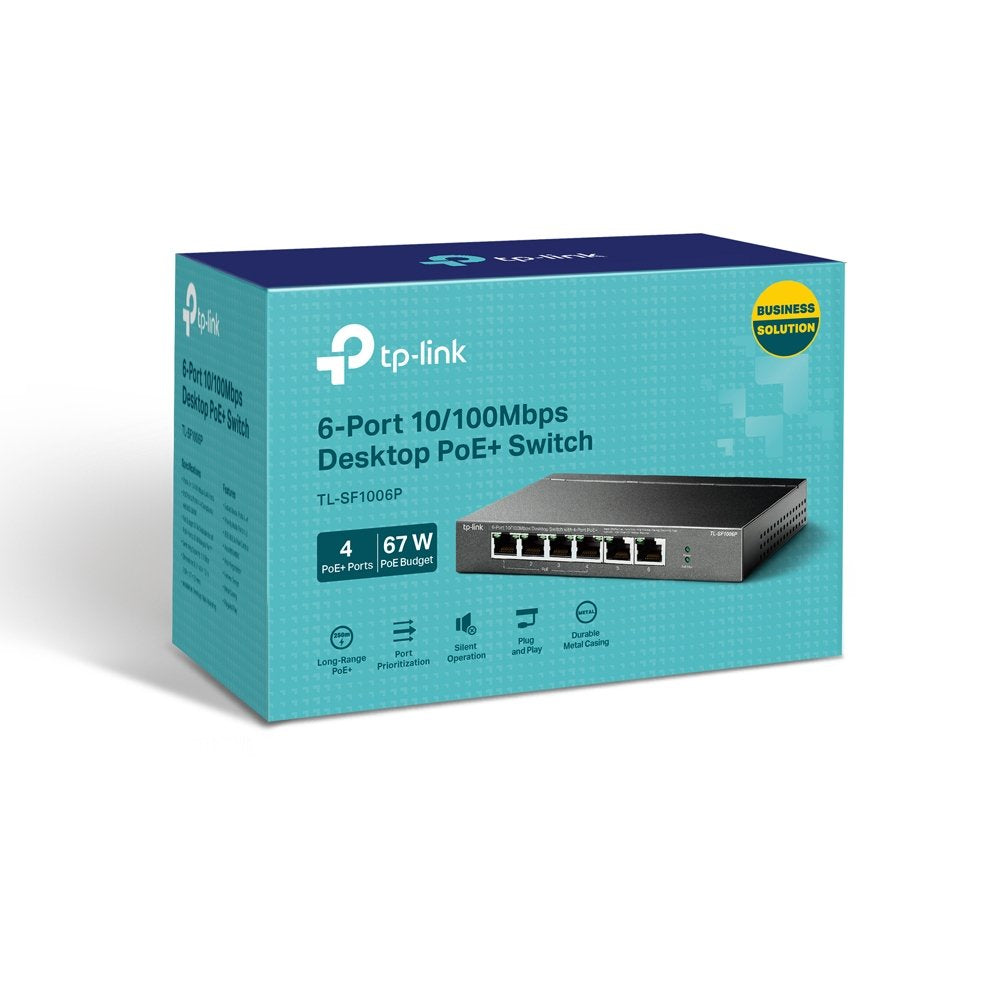 EAN 6935364030933 - TP-Link TL-SF1006P switch No administrado Fast Ethernet (10/100) Energía sobre Ethernet (PoE) Negro imagen 3