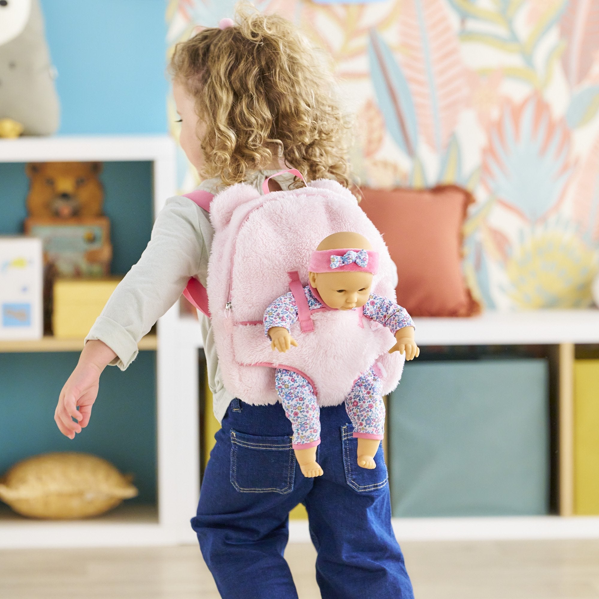 Simba-Dickie Mon Premier Poupon 30cm Plüschrucksack + Trage (Rosa/Rosa) 9000111170