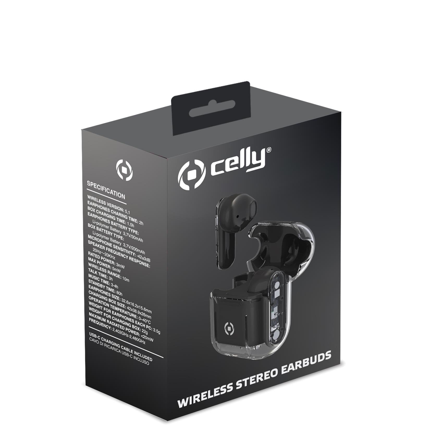 EAN 8021735201984 - Celly SHEER Auriculares True Wireless Stereo (TWS) Dentro de oído Llamadas/Música Negro, Transparente imagen 3