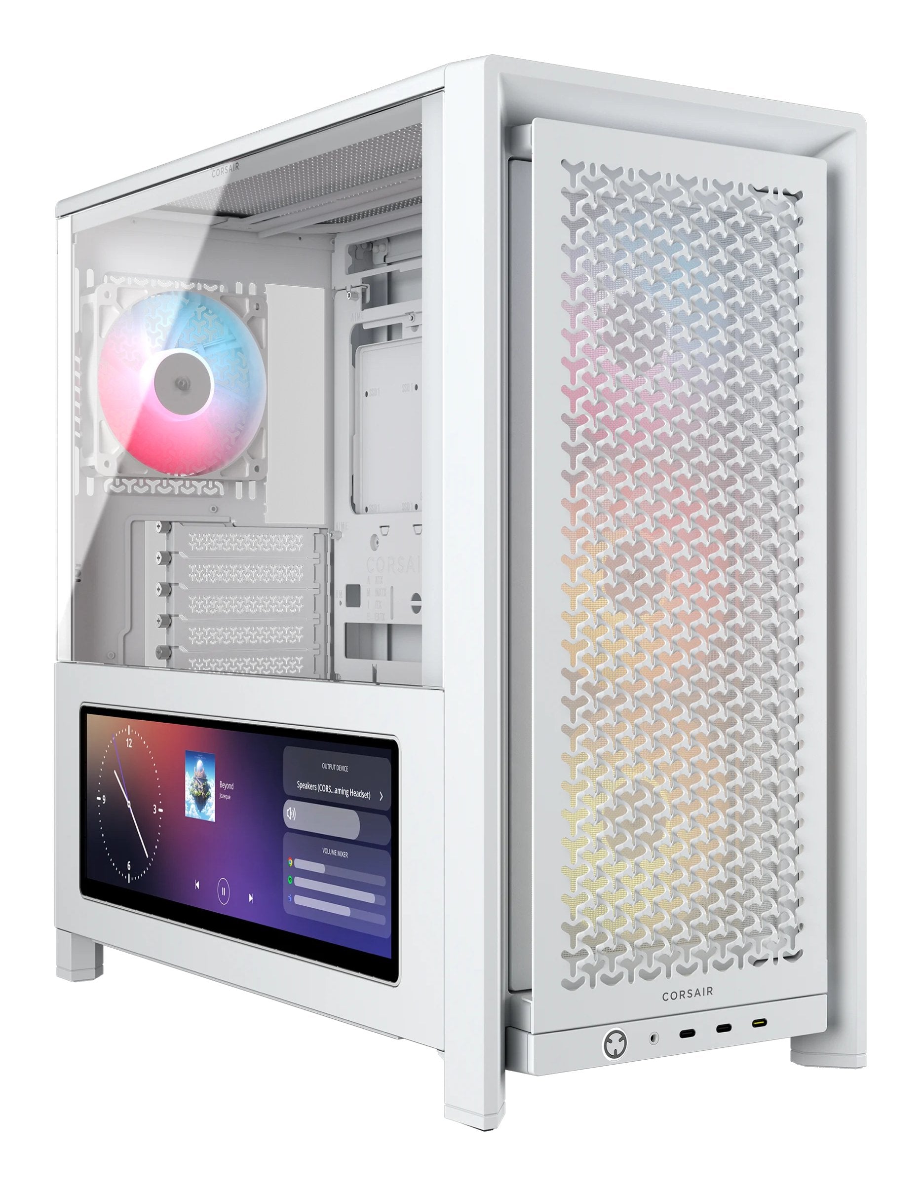 Caja Pc Corsair Geh Midi Frame 4000d Lcd Rs Argb Mid-Tower, Blanco