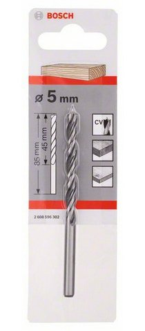 Broca Helicoidal Para Madera Bosch Estándar, Ø 5 Mm 2608596302