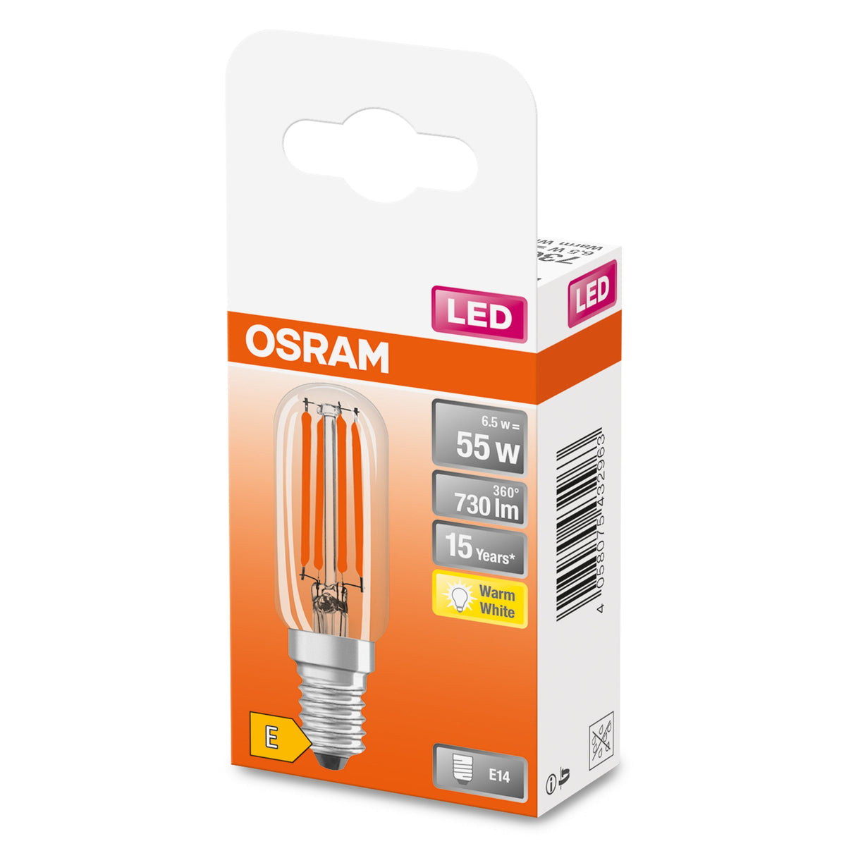 Osram Special - Bombilla Con Led-Filament - Form: T26 - Transparente Finish - E14 - 6.5 W (Equivalente 55 W)