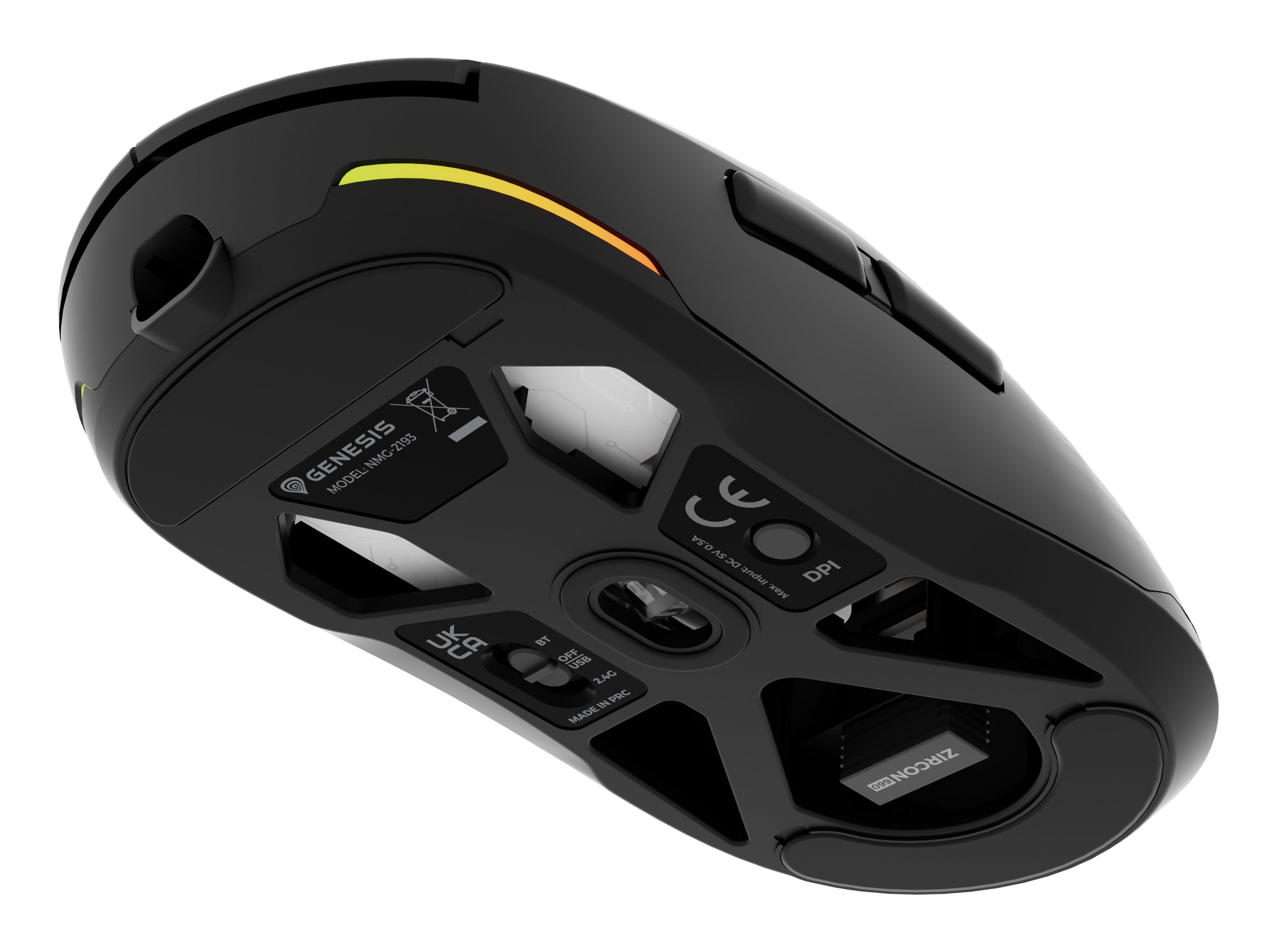 Raton Genesis Nmg-2193 Juego Ambidextro Bluetooth + Usb Type-C Óptico 26000 Dpi
