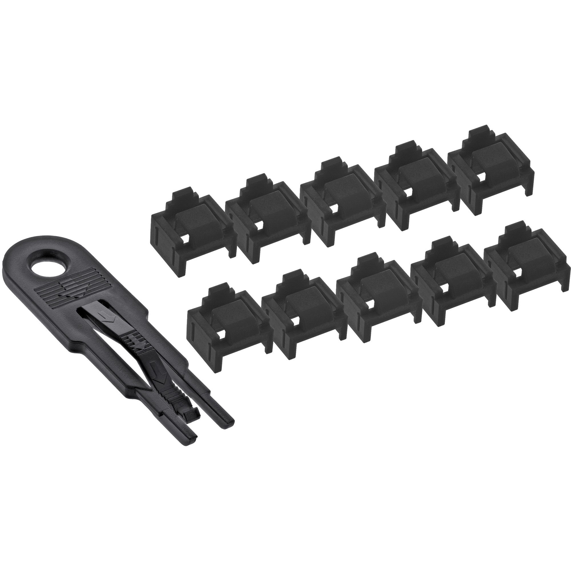 Bloqueador De Puertos Rj45, Set Básico Con 10 Bloqueadores Y Llave, Negro