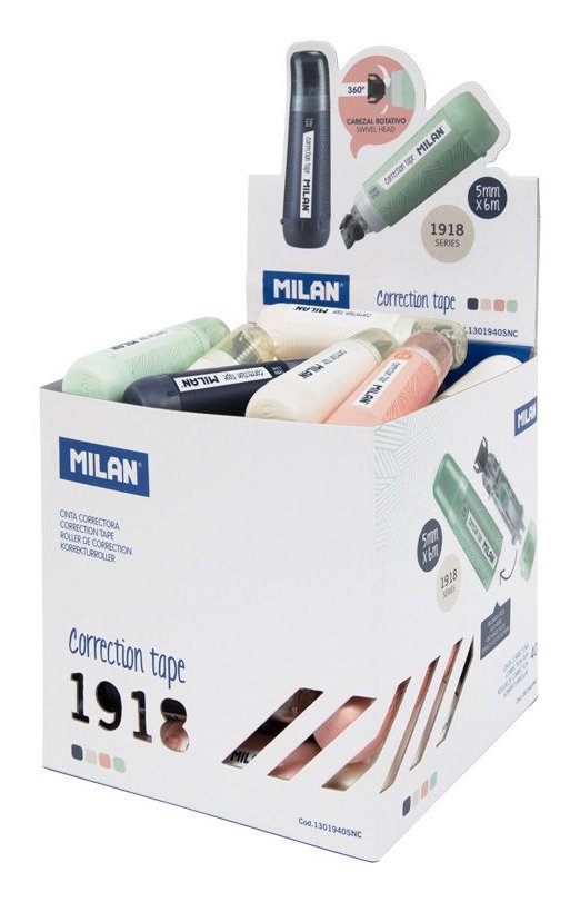 EAN 8411574095422 - Milan 1301940SNC corrección de películo/cinta Negro, Verde, Rosa, Blanco 40 pieza(s) imagen 1