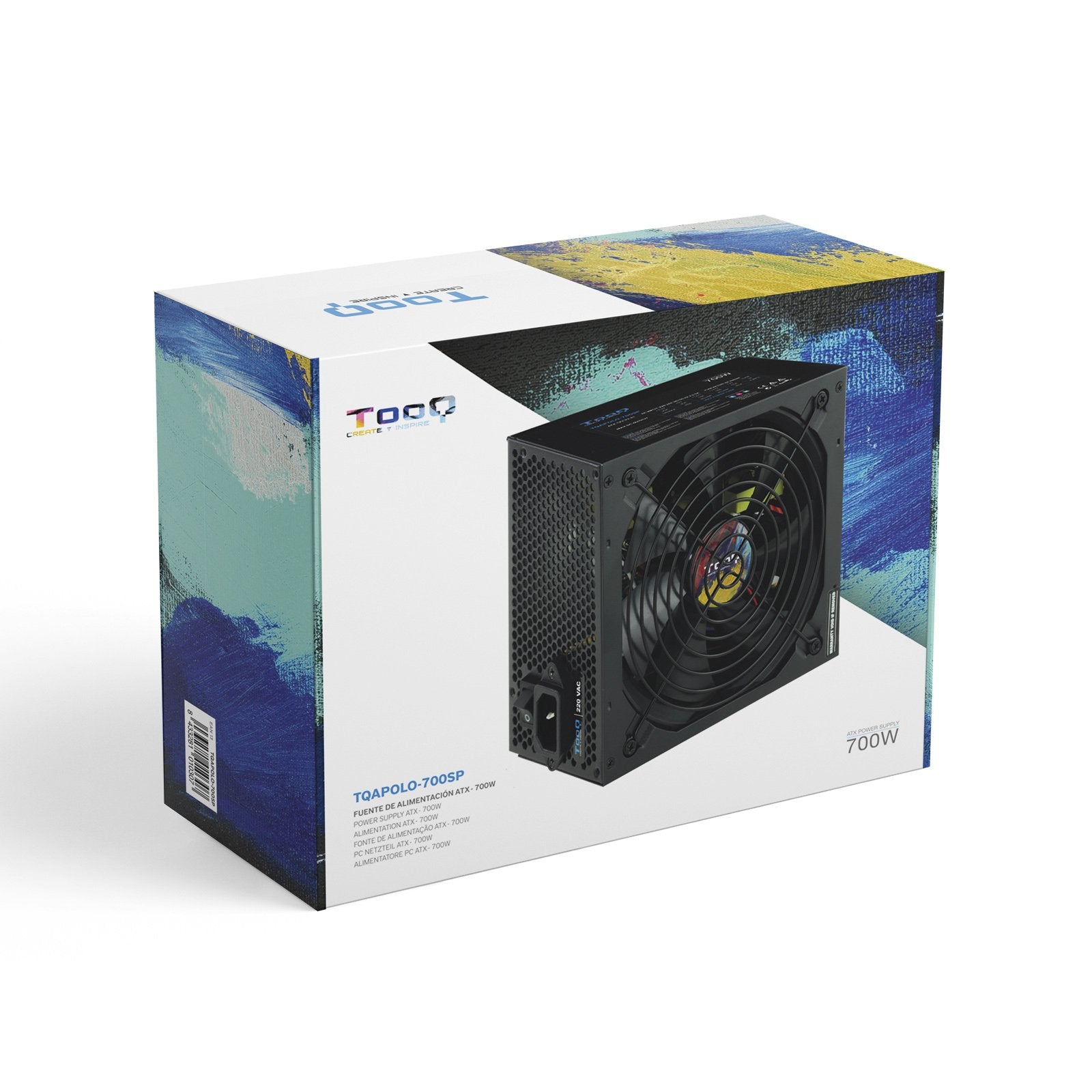 EAN 8433281010307 - TooQ TQAPOLO-700SP unidad de fuente de alimentación 700 W 20+4 pin ATX ATX Negro imagen 7