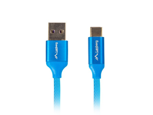 Cable Lanberg Ca-Usbo-22cu-0005-Bl Conector Usb Tipo-C Macho A Usb A-Macho Soporta Carga Rapida 3.0 0.5m Azul