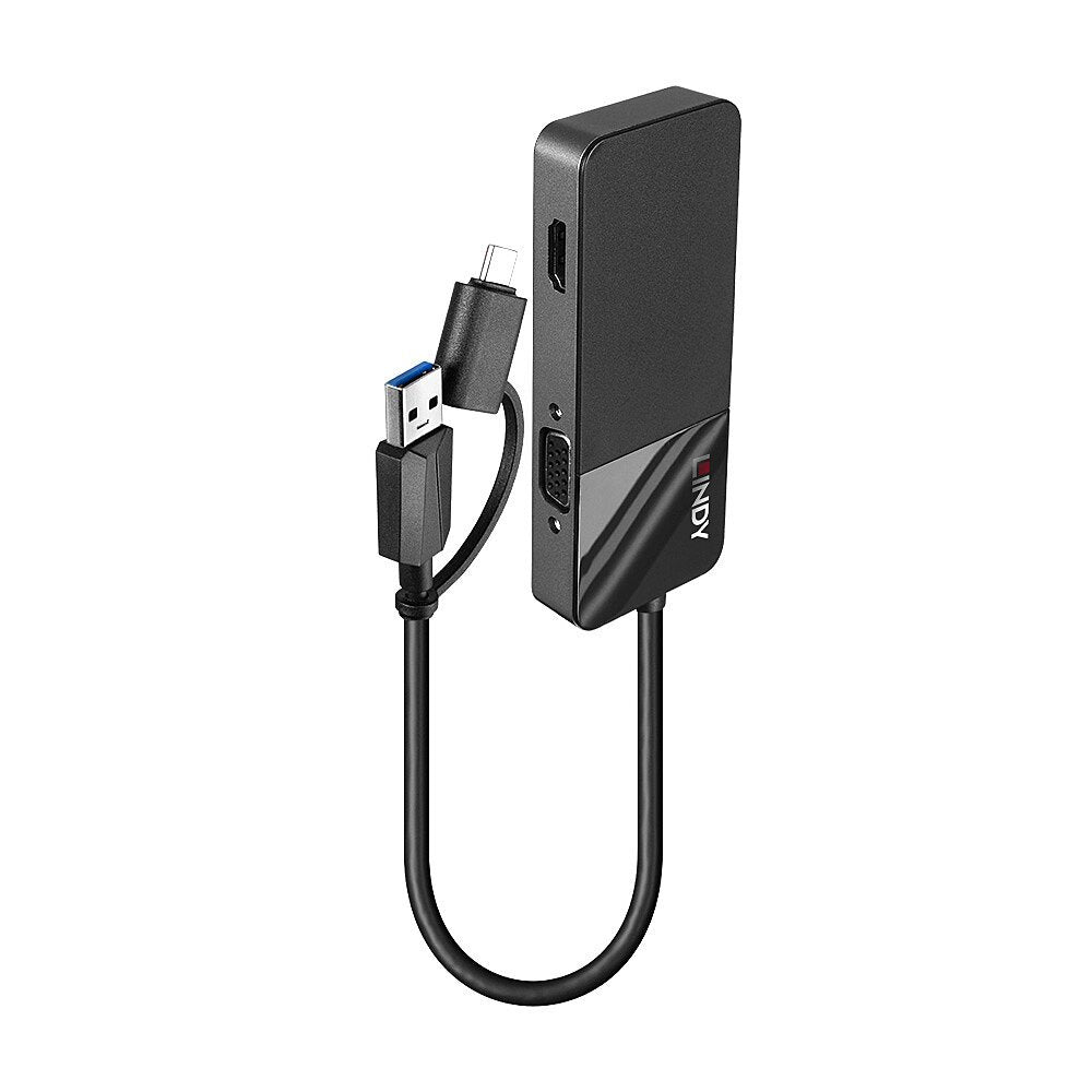 Lindy 43354 Hub De Interfaz Usb 3.2 Gen 1 (3.1 Gen 1) Type-A + Type-C Negro