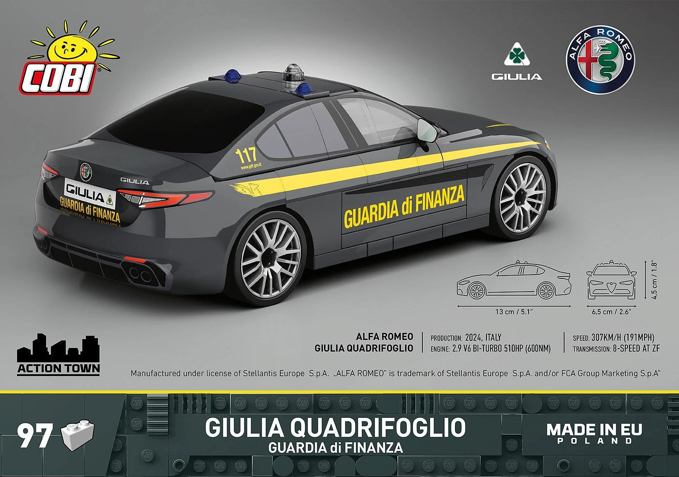 Cobi Giulia Quadrifoglio Guardia Di Finanza (Massstab 1:35) Cobi-24657