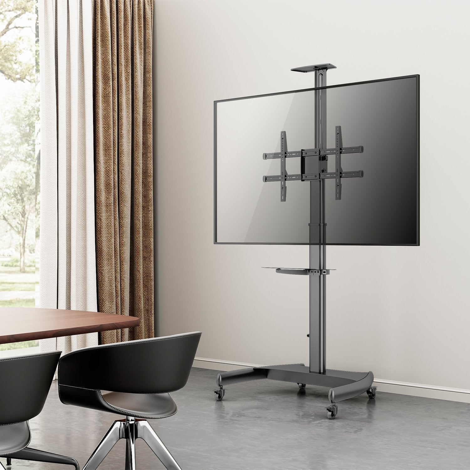 Aisens Soporte De Suelo Para Tv/Monitor De 37" A 70" - Max 50kg - Ajustable En Altura - Movimiento Horizontal Y Vertical