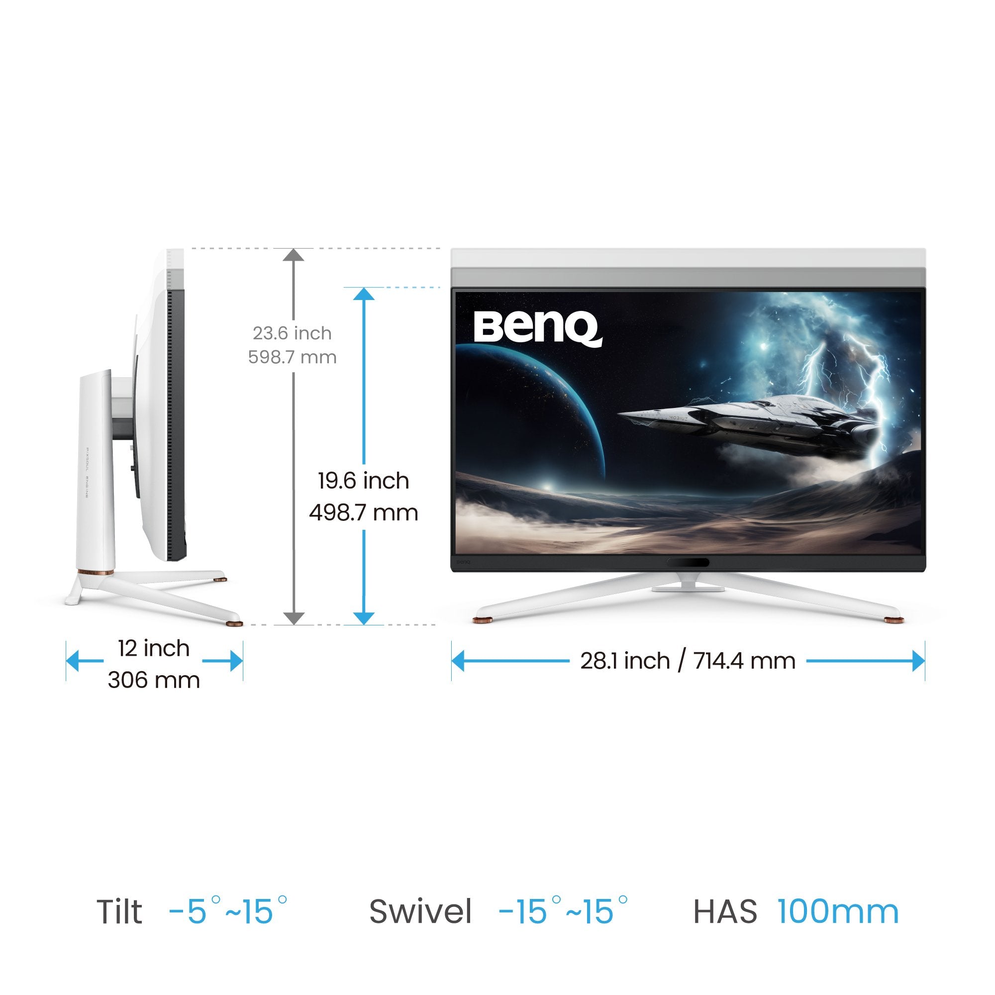 EAN 4718755093715 - BenQ EX321UX pantalla para PC 80 cm (31.5") 3840 x 2160 Pixeles 4K Ultra HD LED Blanco imagen 5