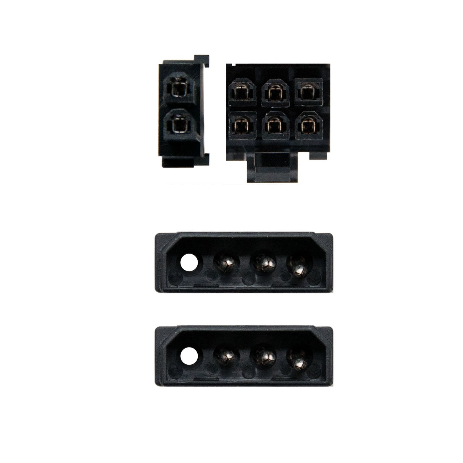 Nanocable Cable De Alimentacion Para Tarjeta Grafica 2x Molex 4pin Macho A Pci-E Molex 6+2pin Macho 0.20m