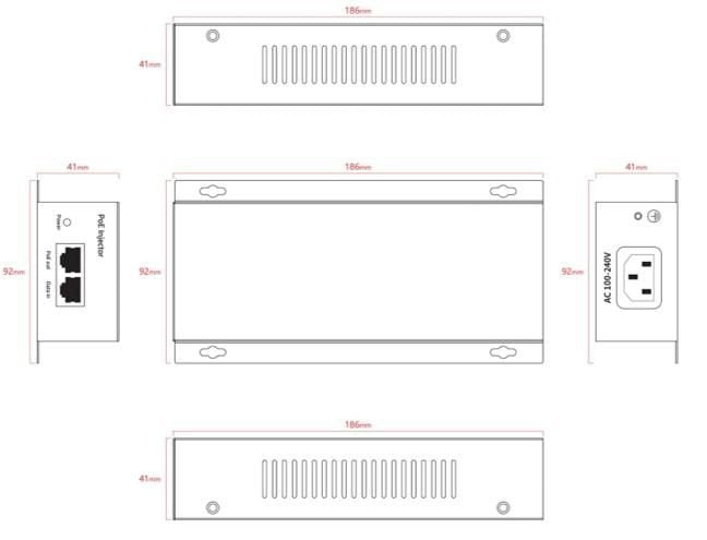 1 Ch 90w 10 Gigabit Poe Injector