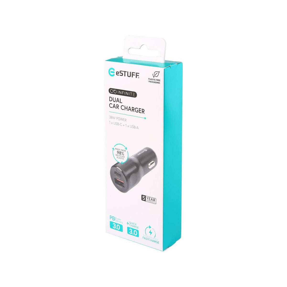 Estuff Es631031 Cargador De Dispositivo Móvil Teléfono Móvil Negro Encendedor De Cigarrillos Carga Rápida Auto