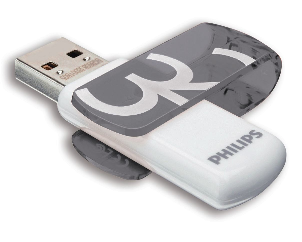 Pendrive Philips 32 Gb, Usb Tipo A, 2.0, 18 Mb/S, Tapa, Naranja, Blanco