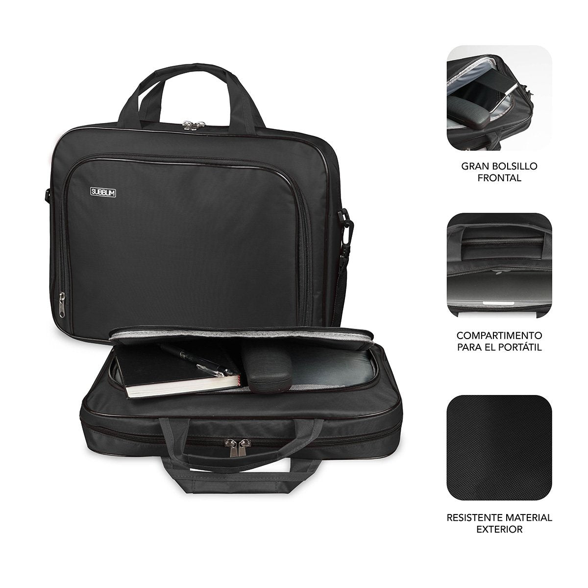 EAN 8436586741235 - SUBBLIM SUB-LB-1OLB030 maletines para portátil 35,6 cm (14") Maletín Toploader Negro imagen 2