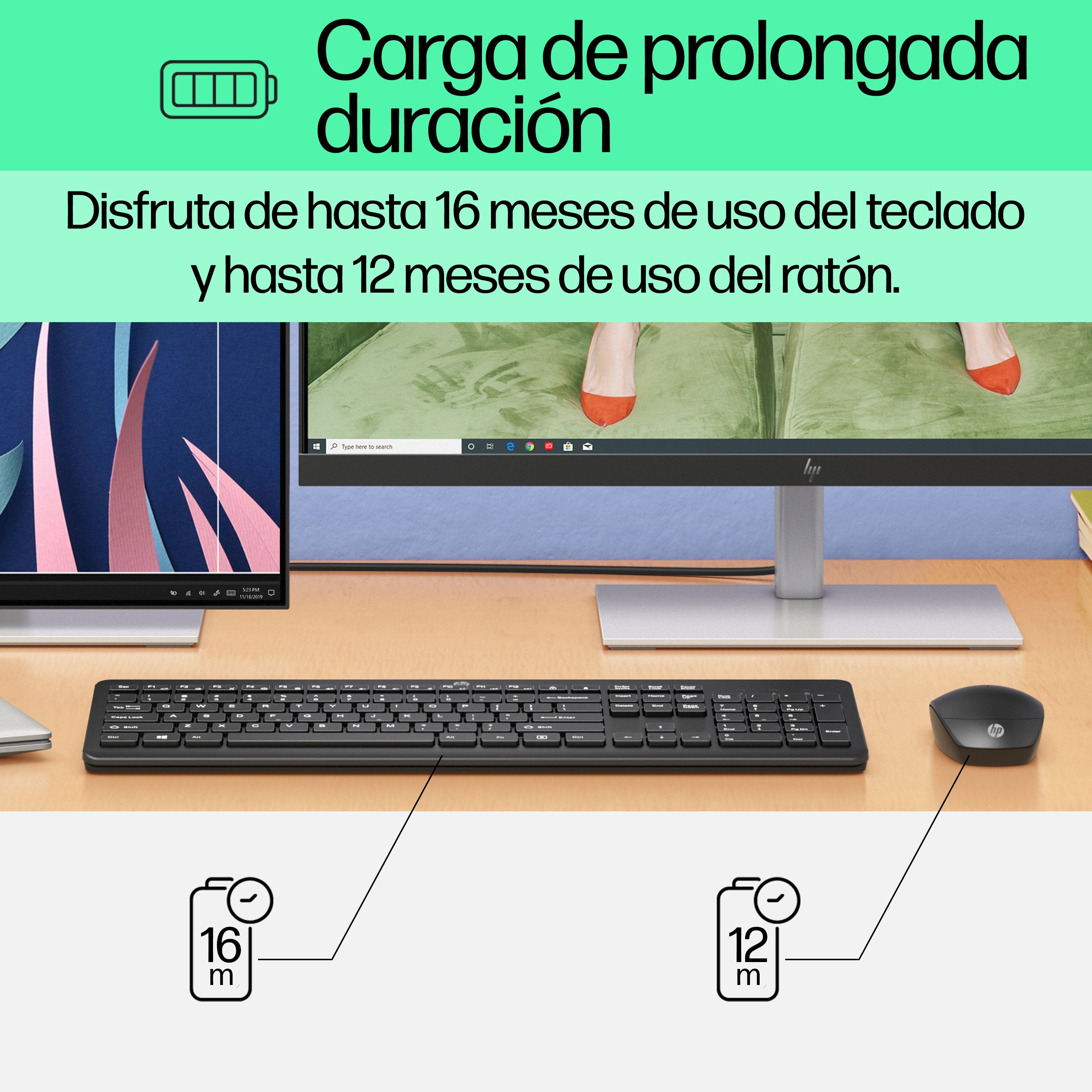 EAN 0195122117887 - HP 230 Wireless Mouse and Keyboard Combo teclado Ratón incluido Oficina RF inalámbrico Negro imagen 7