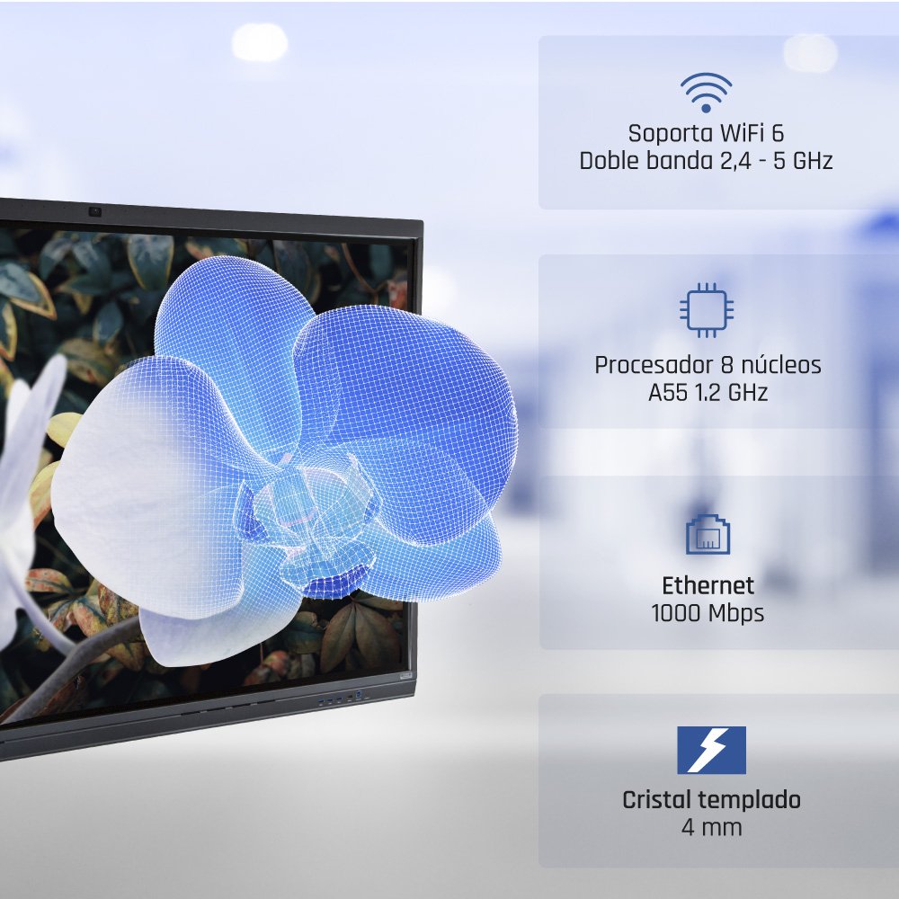 EAN 8435364318805 - iggual Orchid 65" Panel plano interactivo 165,1 cm (65") LED Wifi 400 cd / m² 4K Ultra HD Negro Pantalla imagen 8