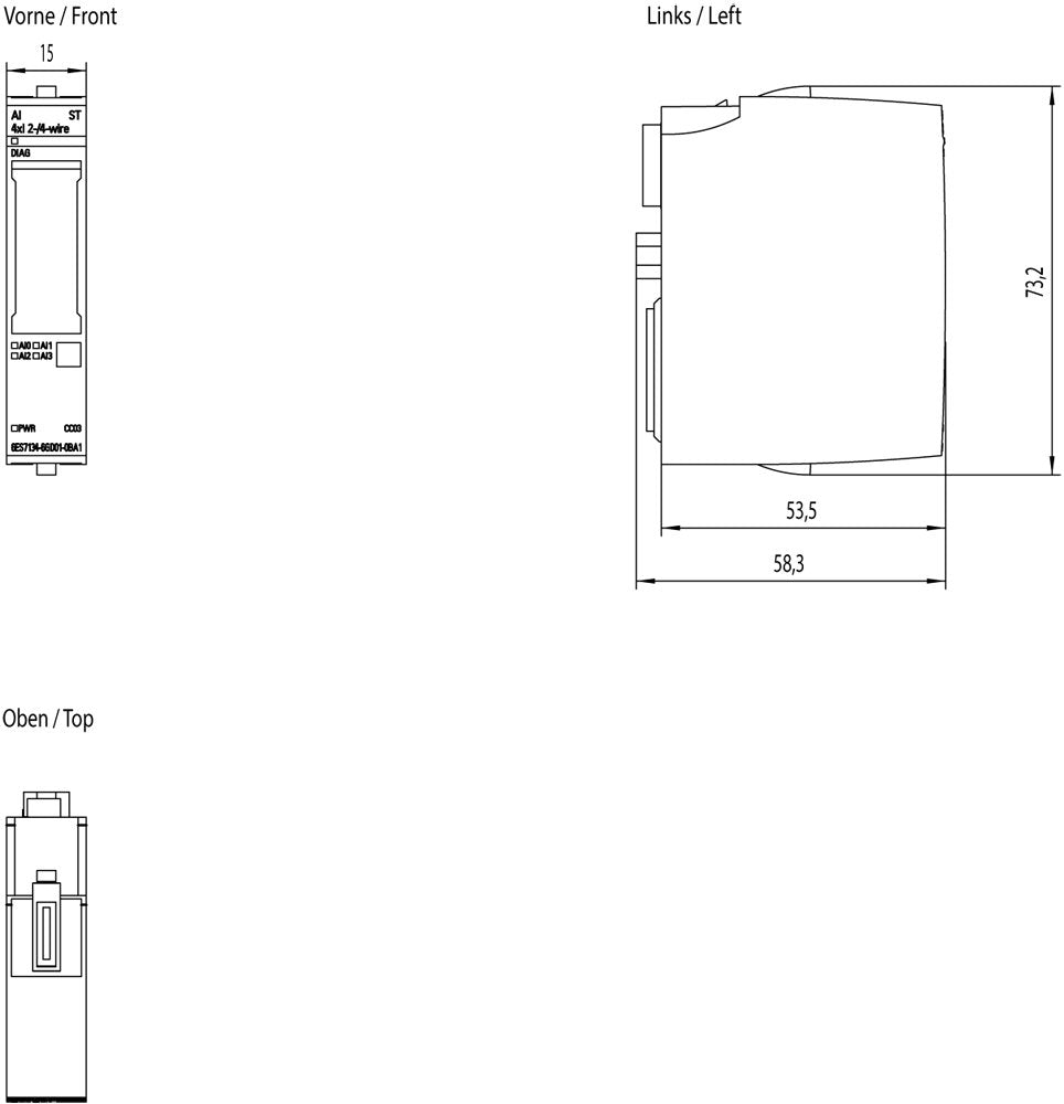 Siemens Et200sp 6es7134-6gd01-0ba1 Simatic Analoges Eingangsmodul