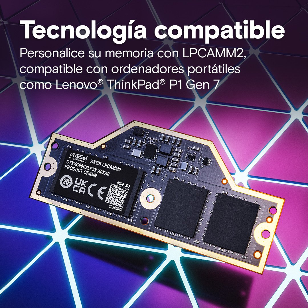 EAN 649528945501 - Crucial CT32G75C2LP5X módulo de memoria 32 GB 1 x 32 GB LPDDR5X 7500 MT/s 262-pin LPCAMM2 imagen 4