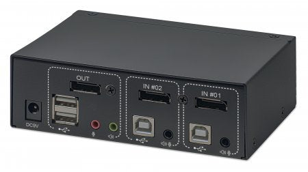 Manhattan Kvm Switch Displayport Usb 2x1 4k 60hz