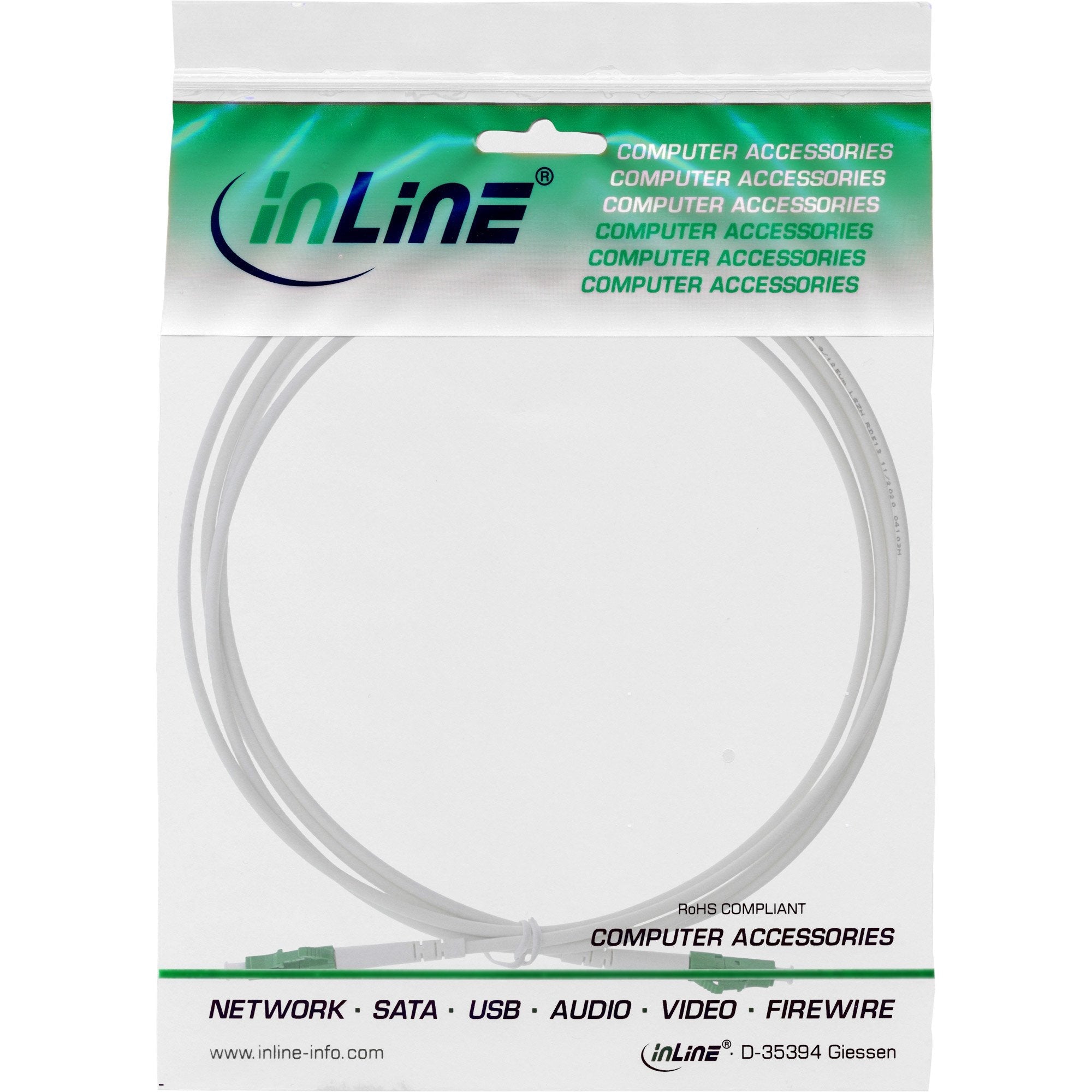 Cable Símplex De Fibra Óptica Inline, Ftth, Lc/Apc 8° A Lc/Apc 8°, 9/125 ?M, Os2, 5 M