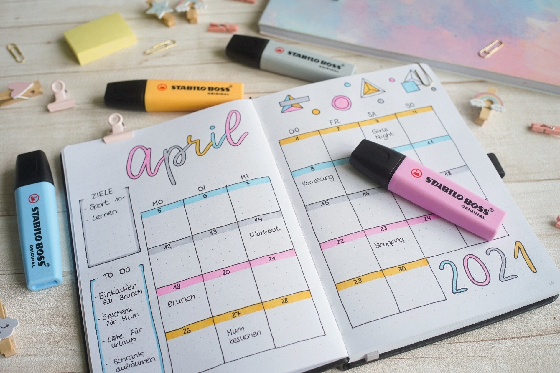 Caja De Marcadores Fluorescentes Stabilo Boss Original 10 Unidades Amarillos