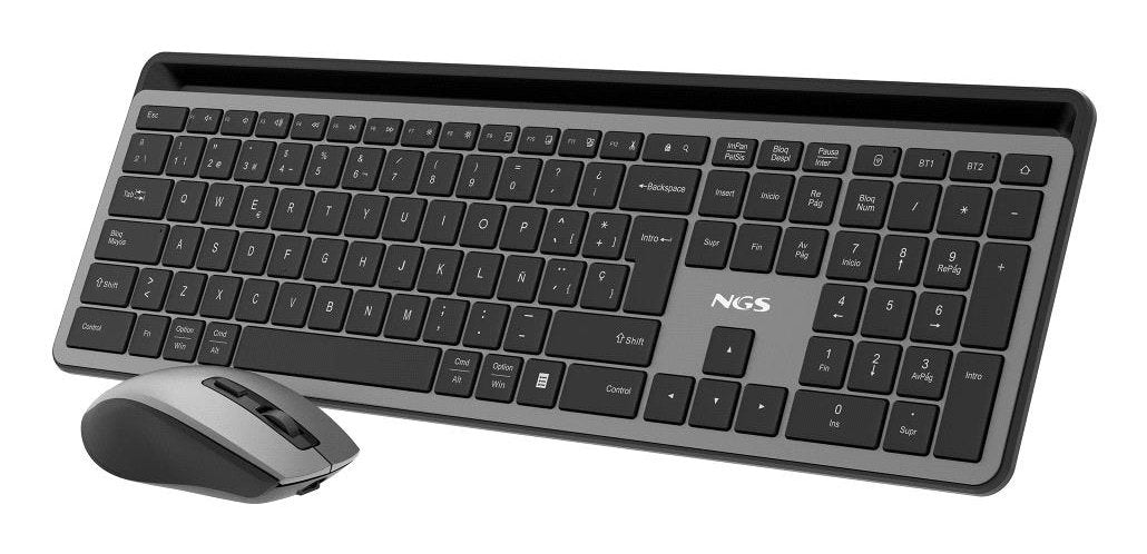EAN 8435430625011 - NGS ECLIPSE teclado Ratón incluido Hogar / Oficina RF Wireless + Bluetooth QWERTY Inglés Gris imagen 1
