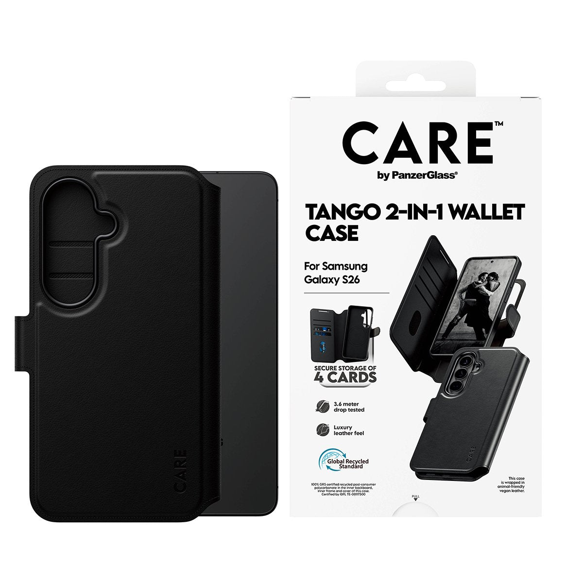 Panzerglass Care By ® Case Tango 2-In-1 Wallet M. Qi Samsung Galaxy S26, Cover, Samsung, Samsung - Galaxy S26, Transparent